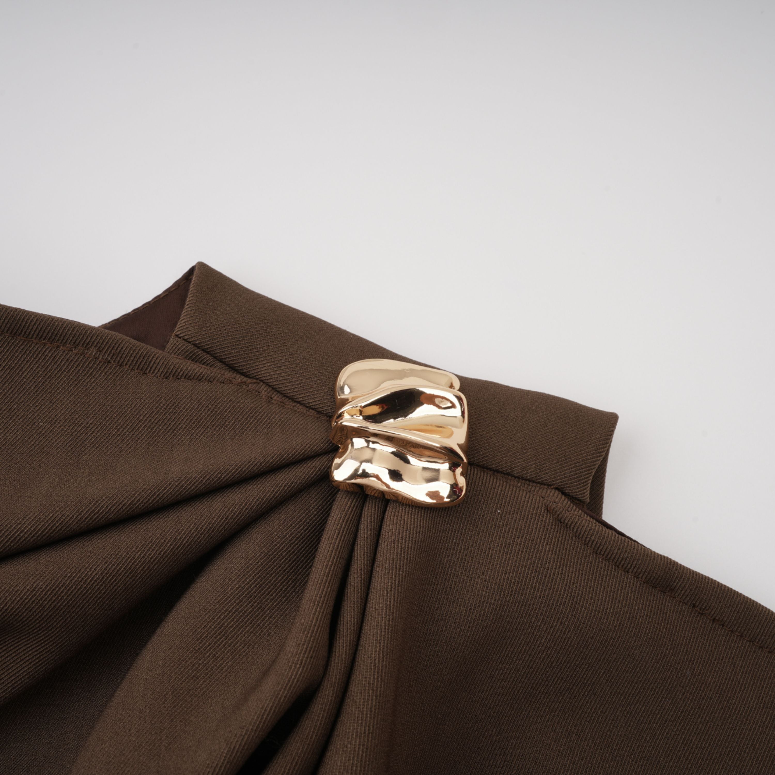 Francesca Brown Asymmetrical Gathered Mini Dress