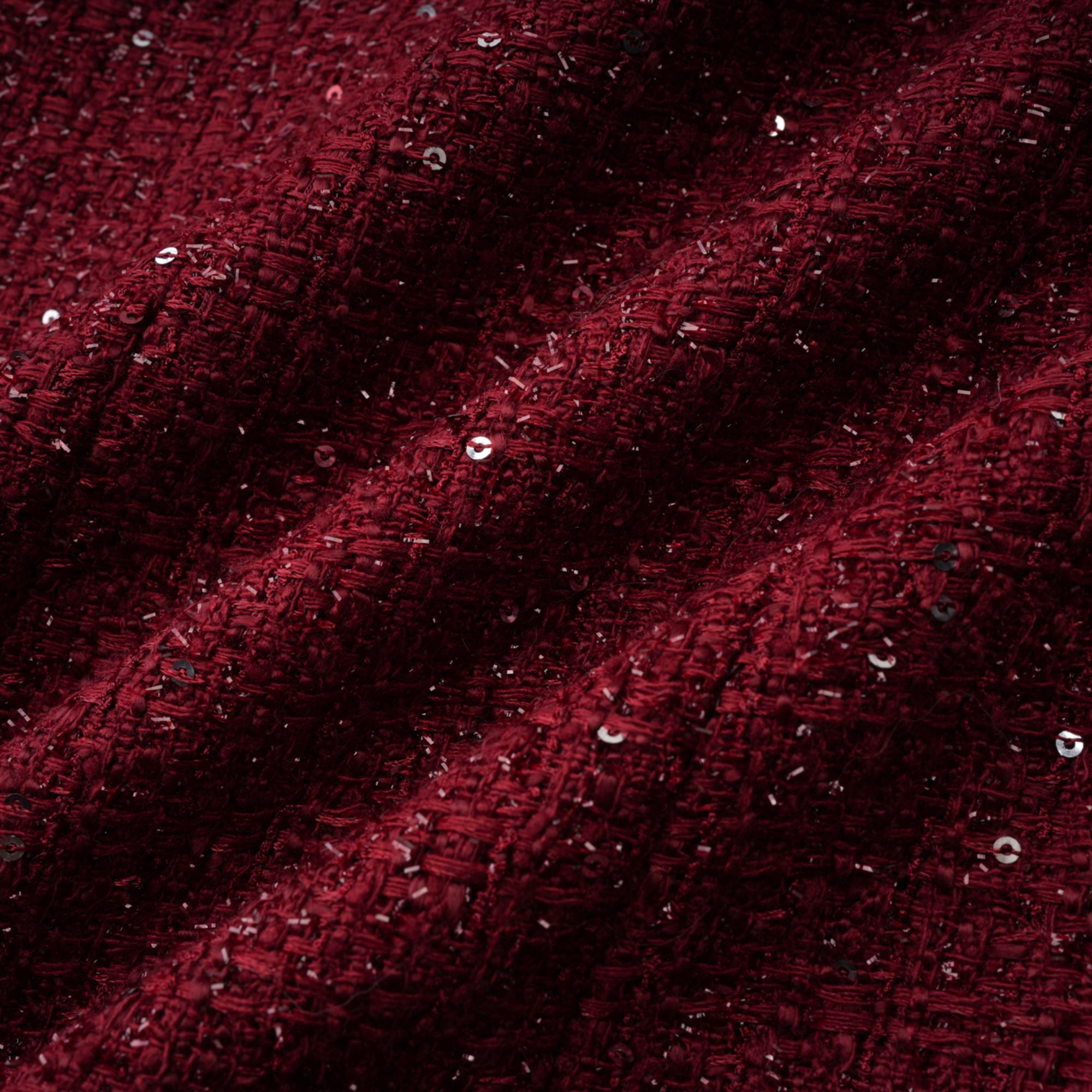 فستان قصير من التويد مزين باللون الأحمر من Ancora