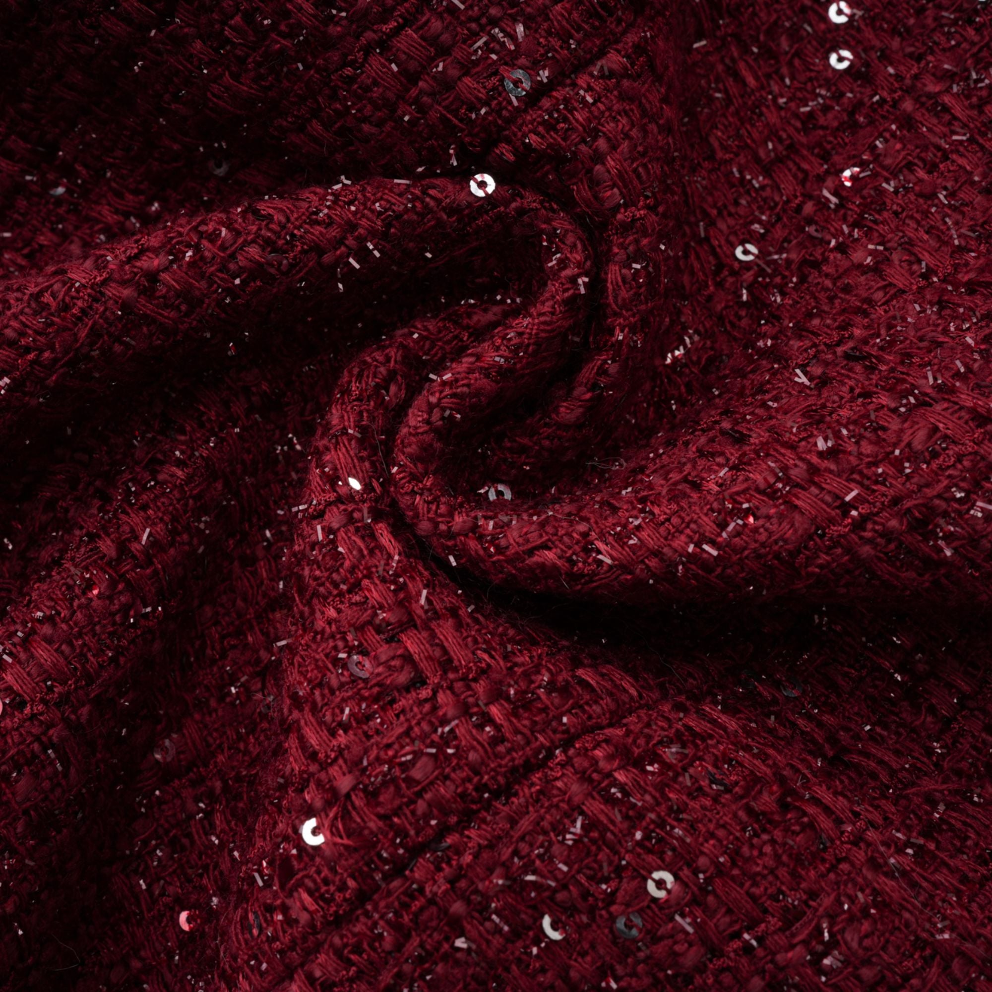 فستان قصير من التويد مزين باللون الأحمر من Ancora