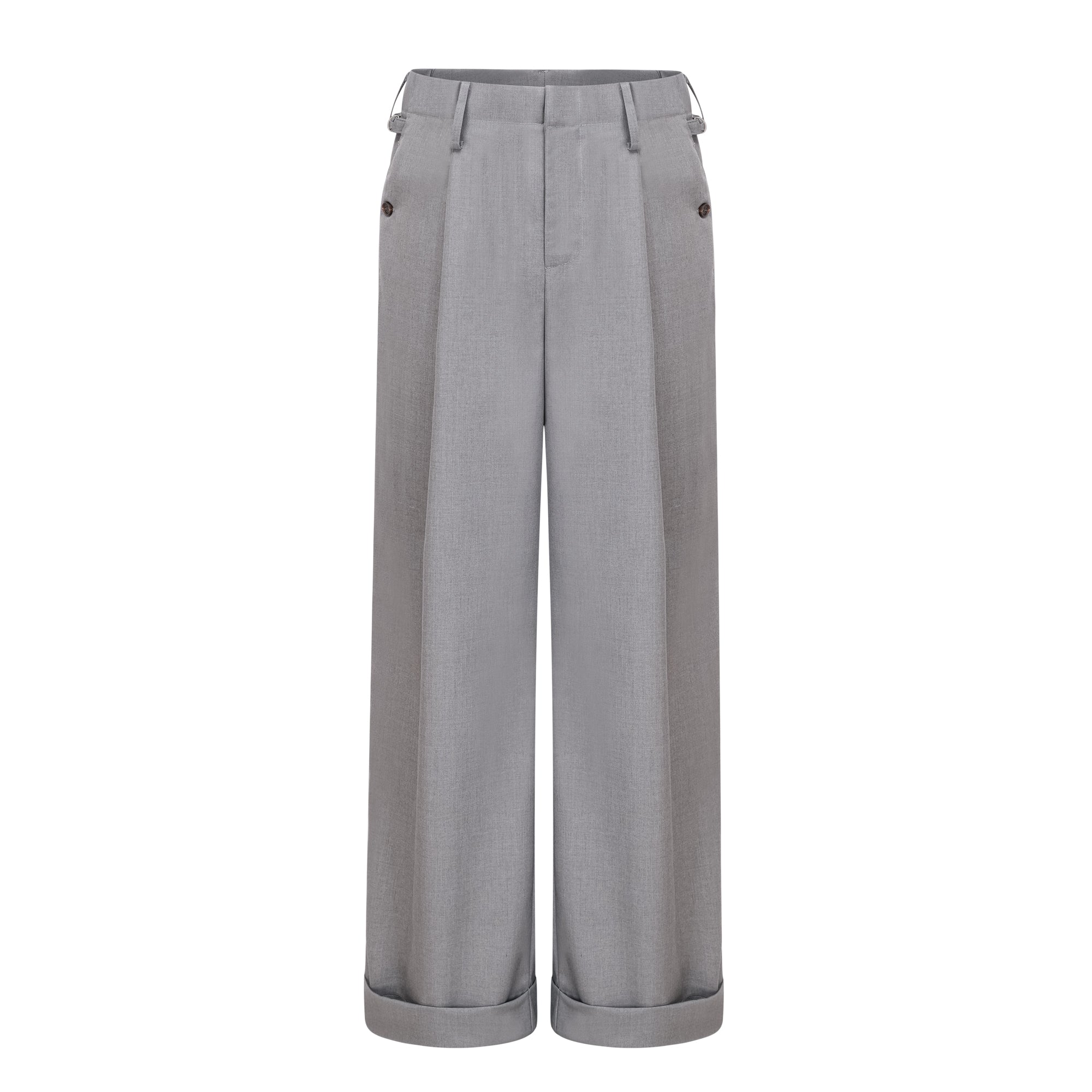 Cynthia Grey Asymmetrisches Set aus drapiertem Hemd und Hose