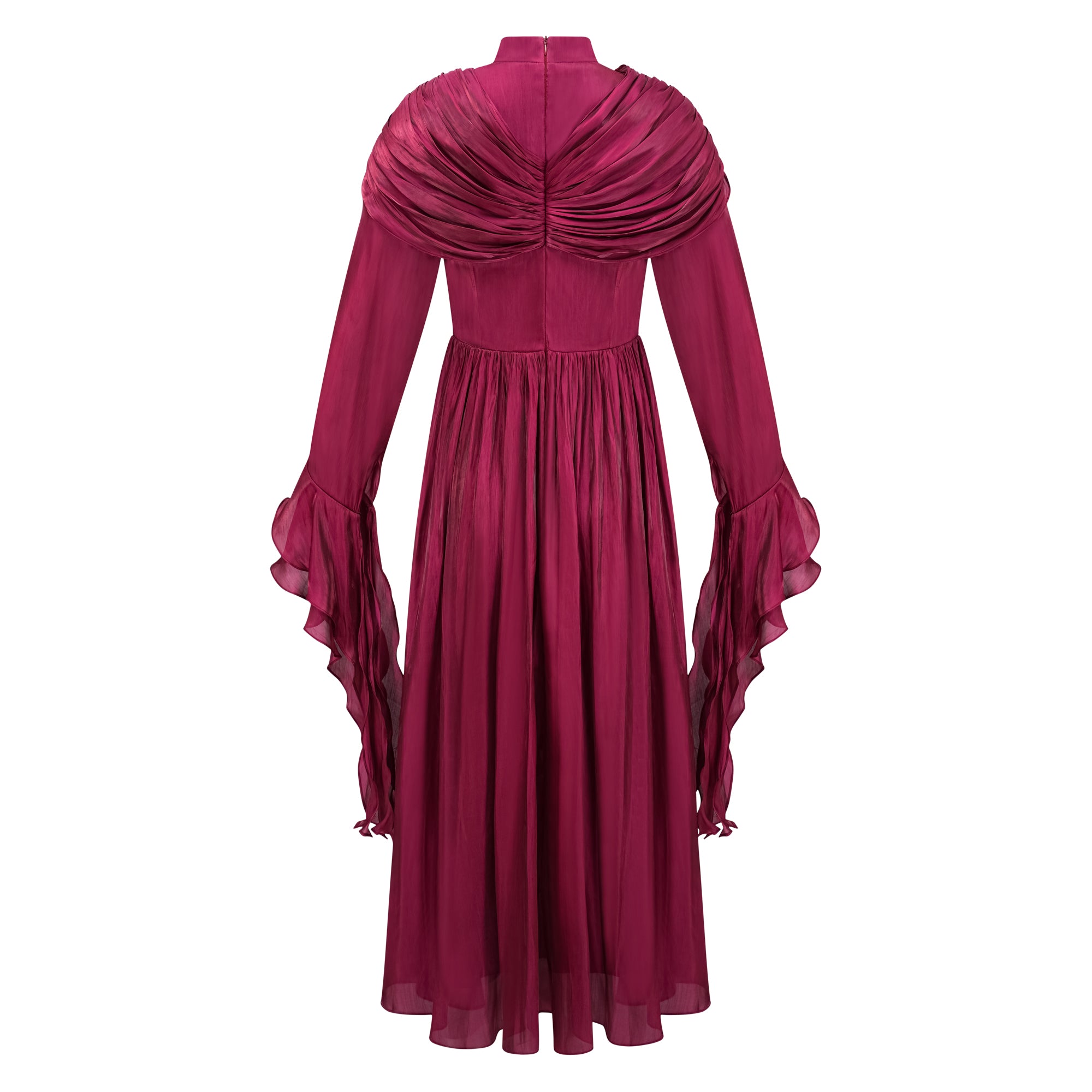 فستان ميدي دانوتا محايد مطوّع ومكشكش