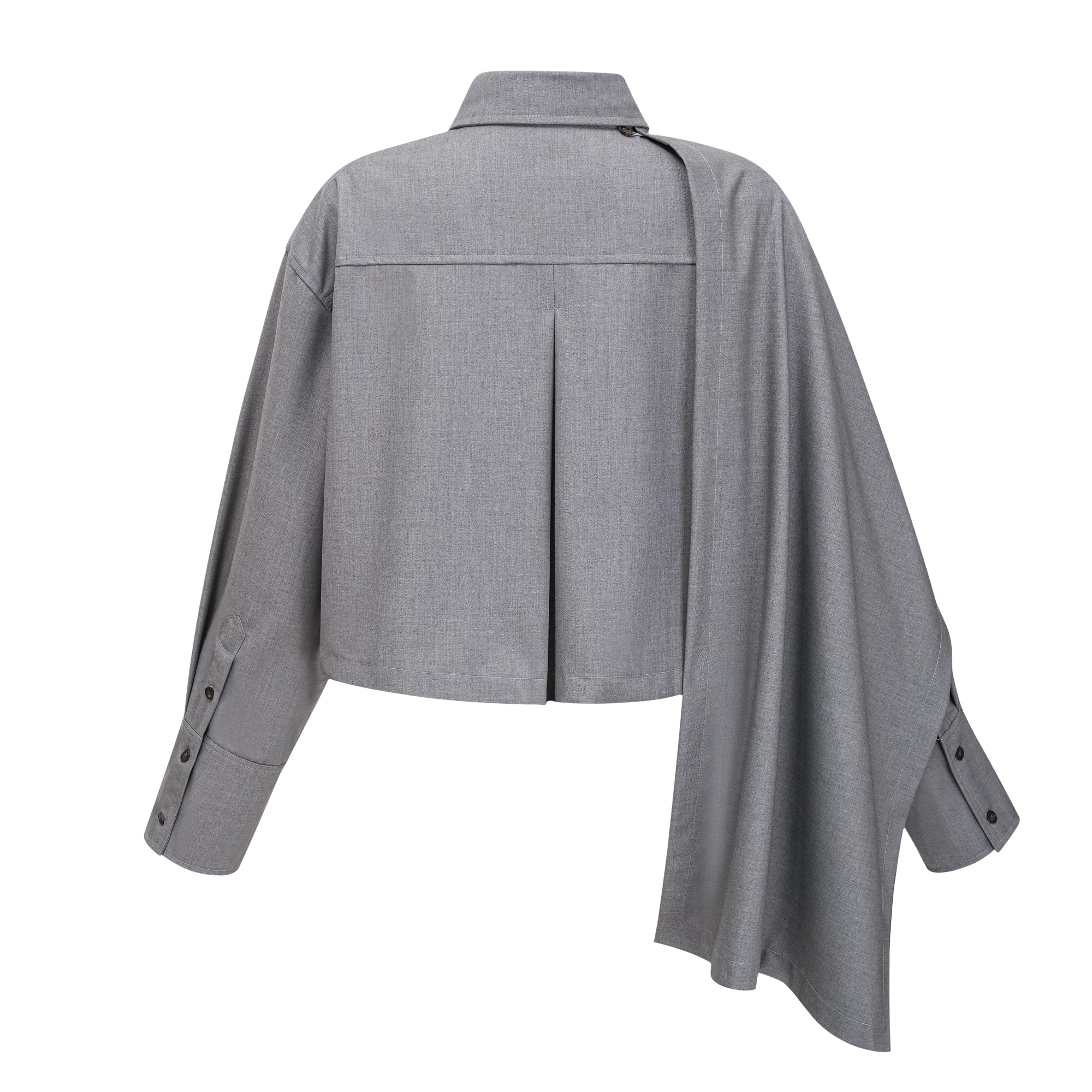 Cynthia Grey Asymmetrisches Set aus drapiertem Hemd und Hose