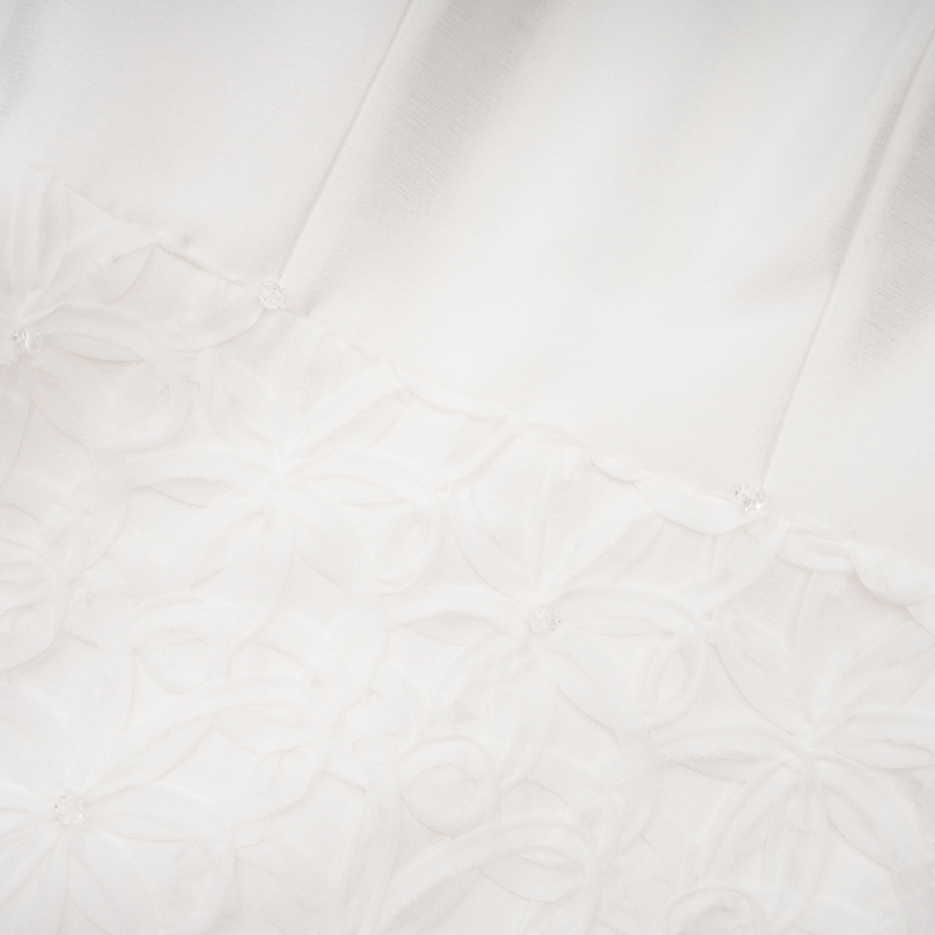 Dulcie – Weißes Jacquard-Set mit Schal und Kleid mit Blumenmuster