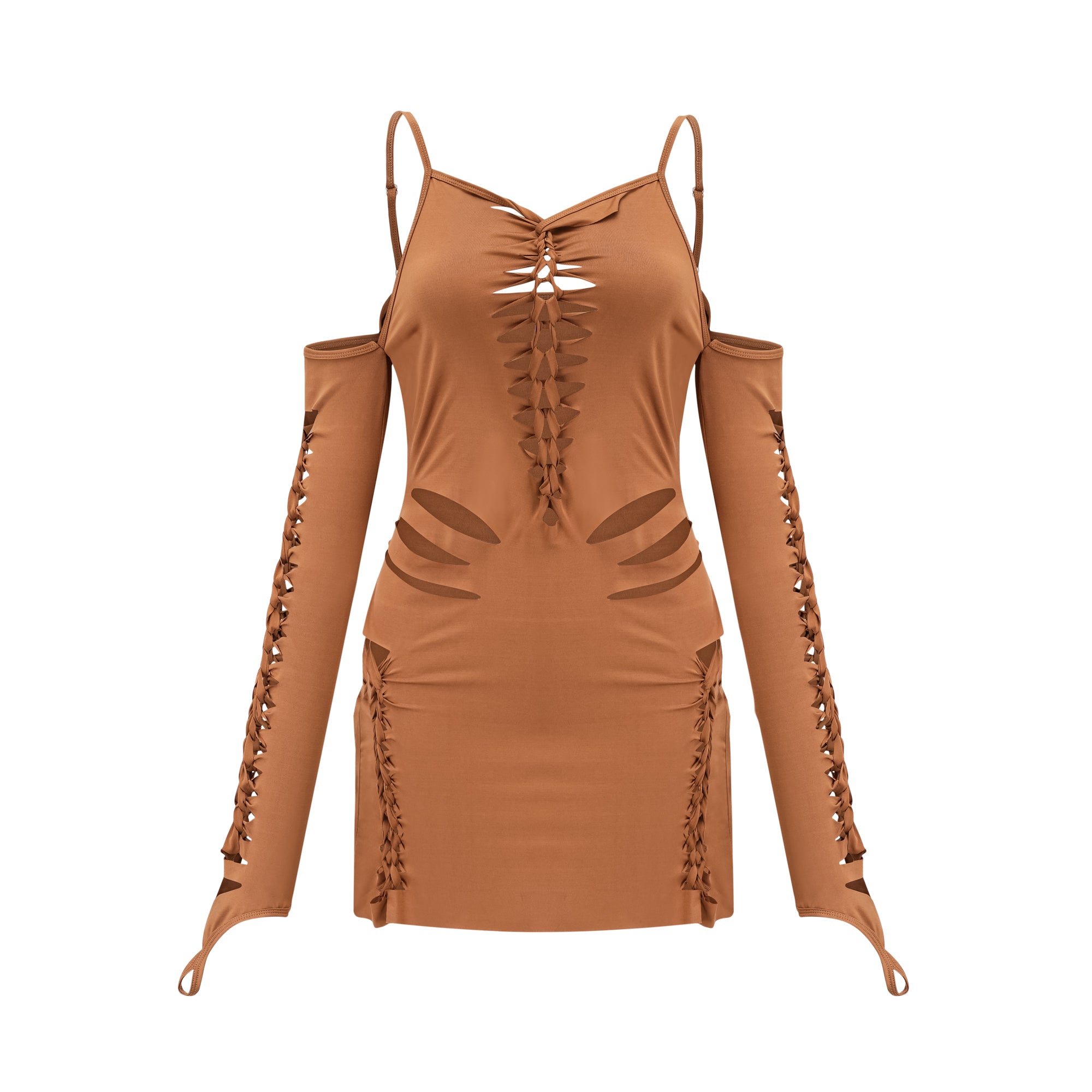 Capriana brown cut-out mini dress