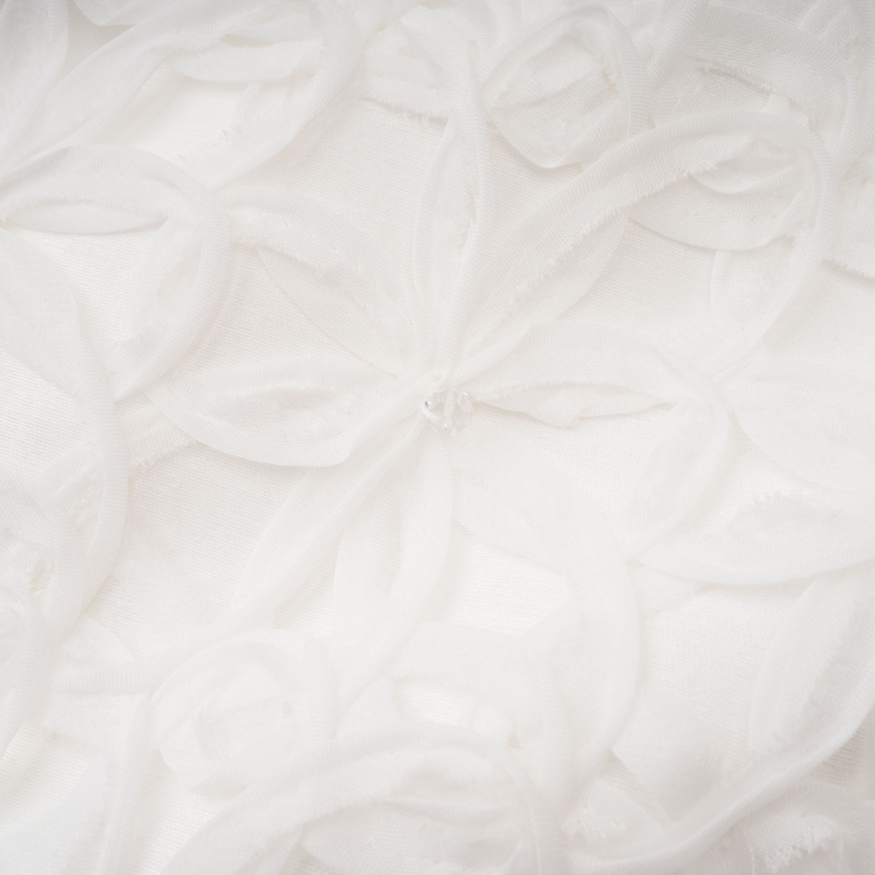 Dulcie – Weißes Jacquard-Set mit Schal und Kleid mit Blumenmuster