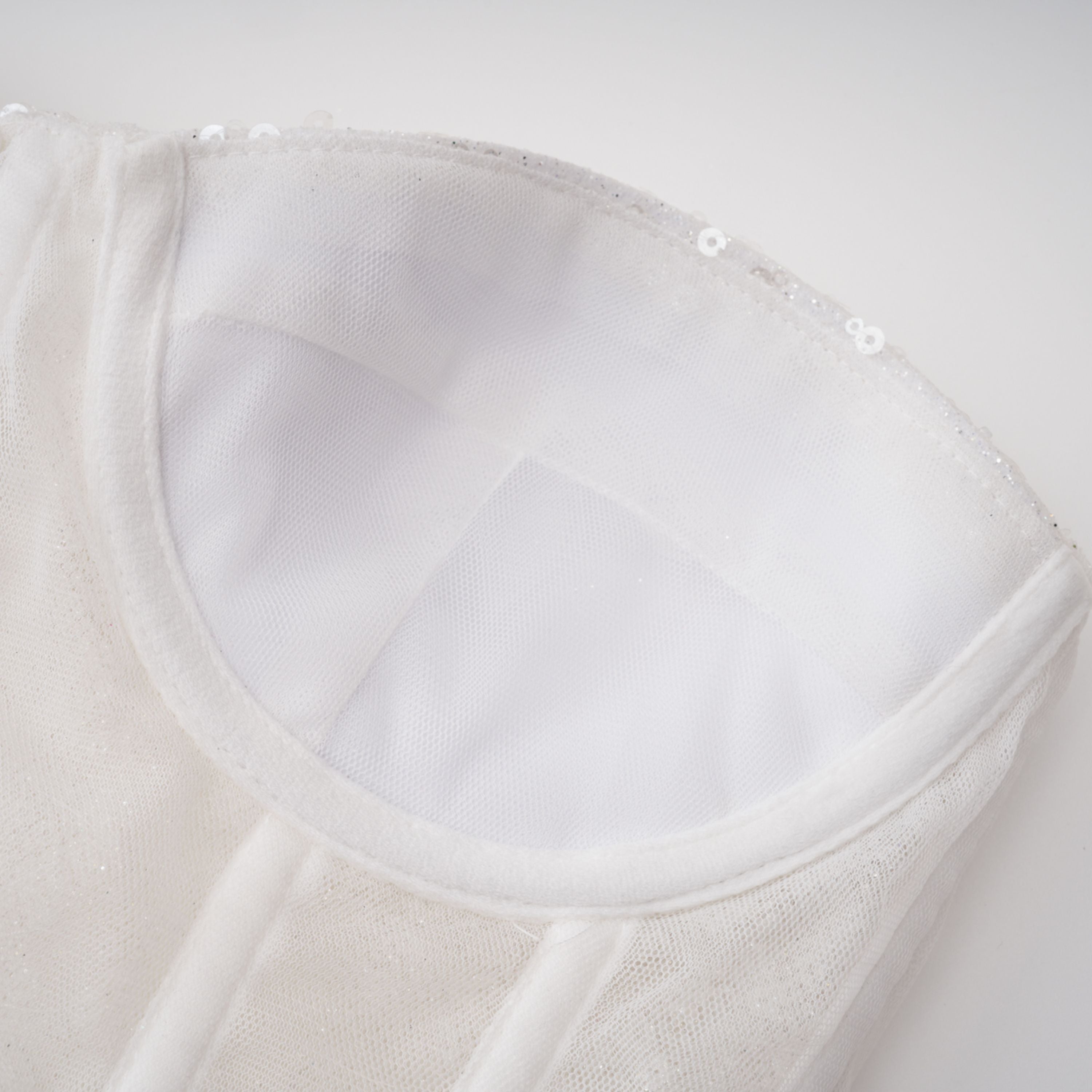 Zora White Sequin Corset Top & Satin Skirt Set