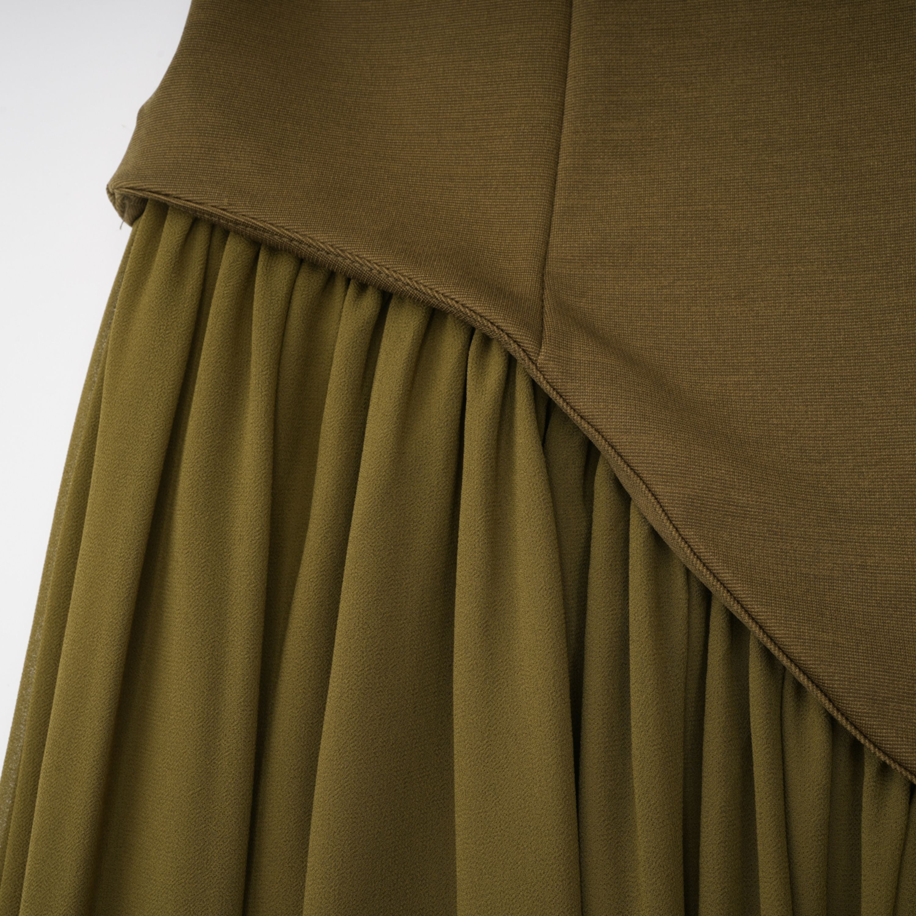 Sidonie Atrovirens Asymmetrical Maxi Gown (Without Gloves)