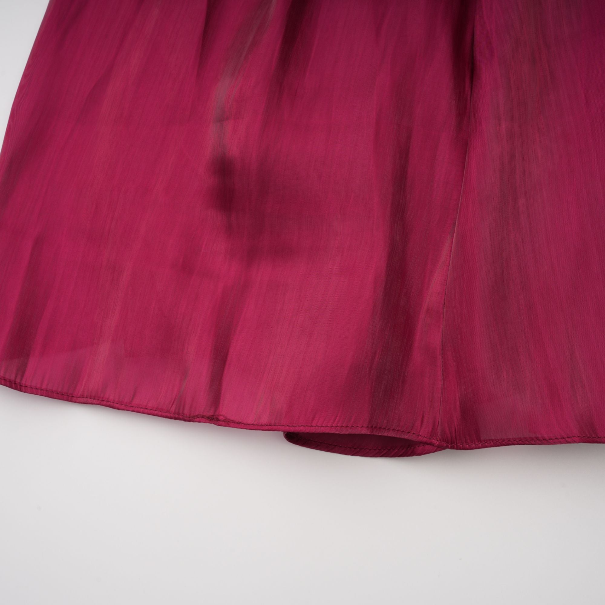 Danuta Burgundy Ruched Pleated Maxi Dress