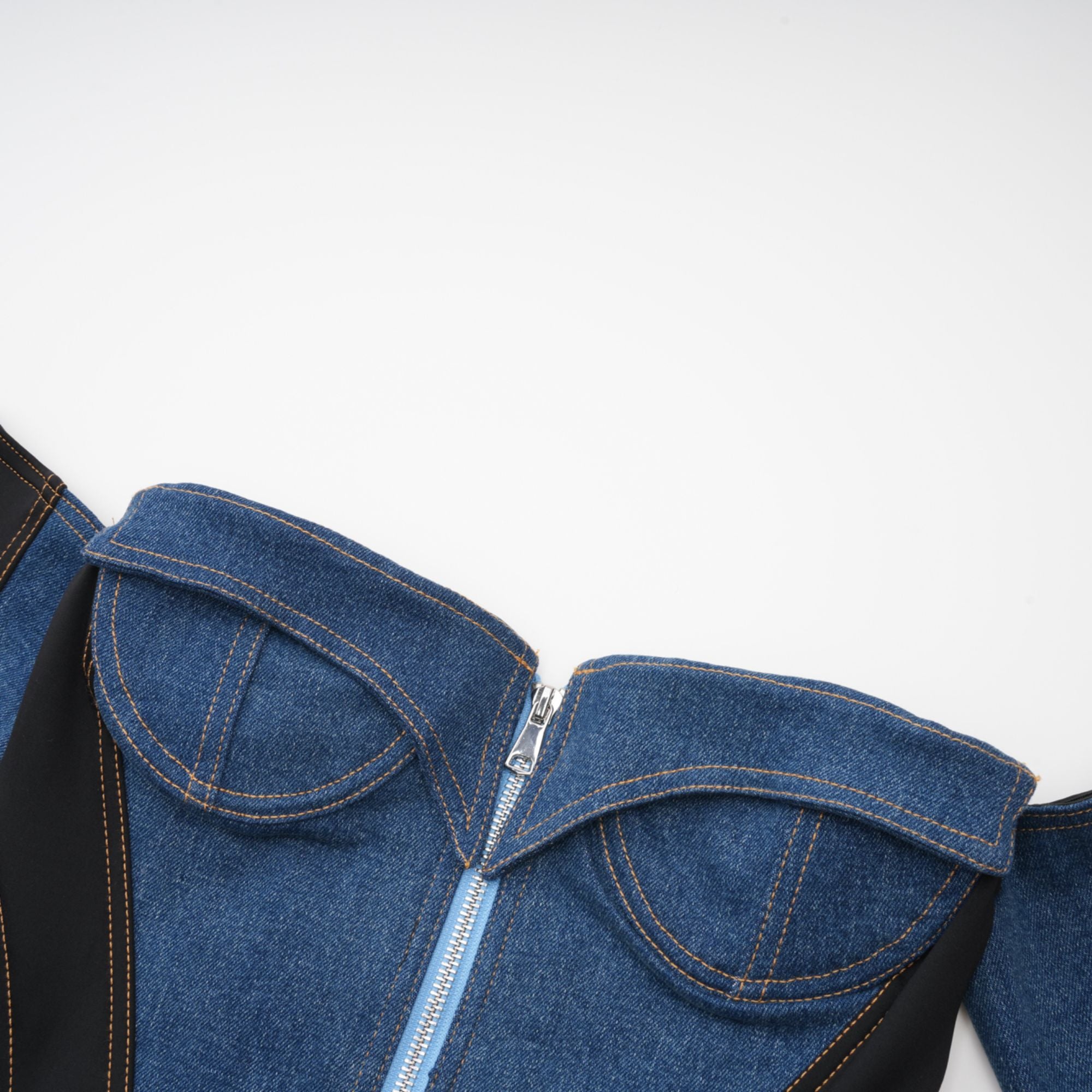 Body in denim con corsetto Melina 