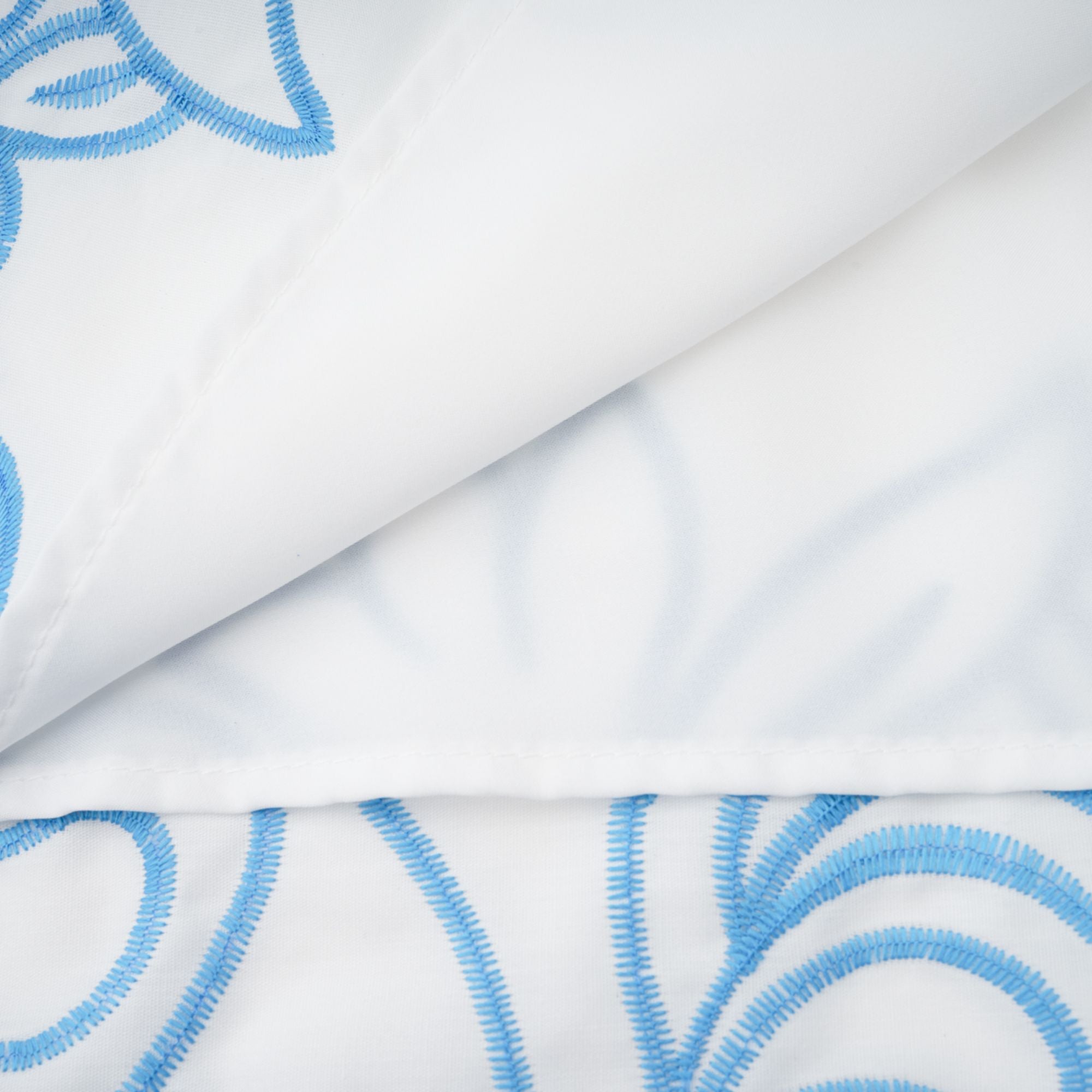 Aurore blue cut-out embroidered top & skirt matching set