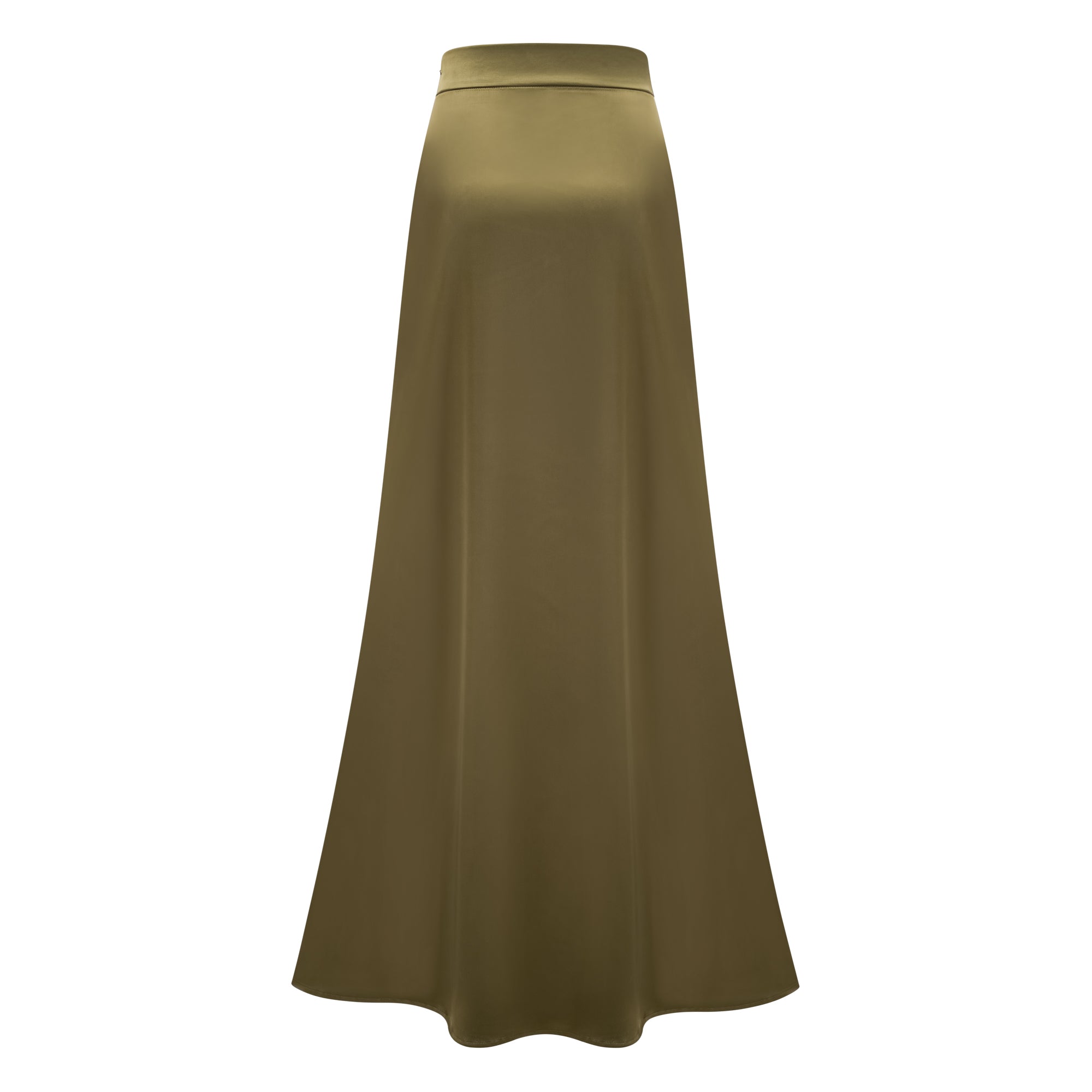 Borbála Green Fringed Top & Satin Skirt Set