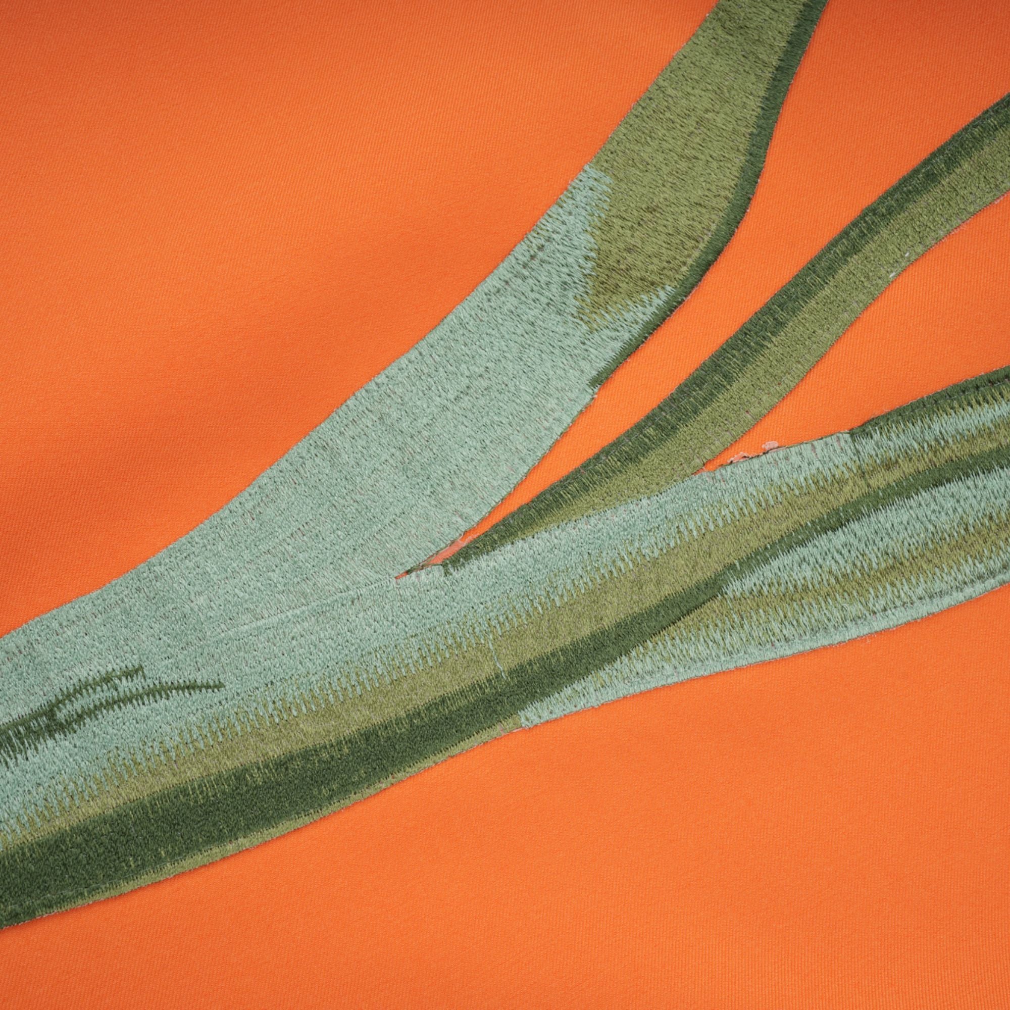 Irène Sequin Embroidered Off-Shoulder Midi Dress in Orange