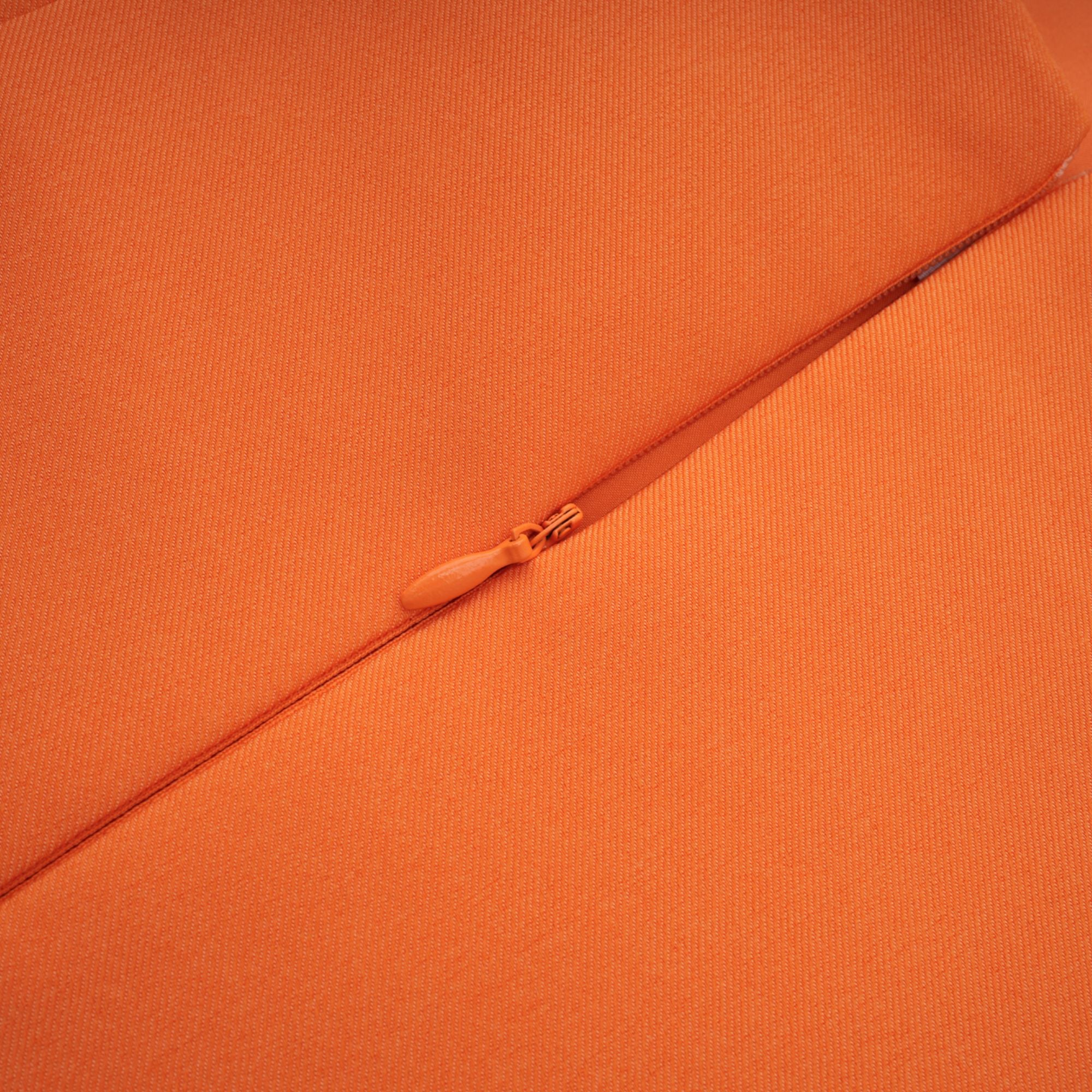 Irène Sequin Embroidered Off-Shoulder Midi Dress in Orange