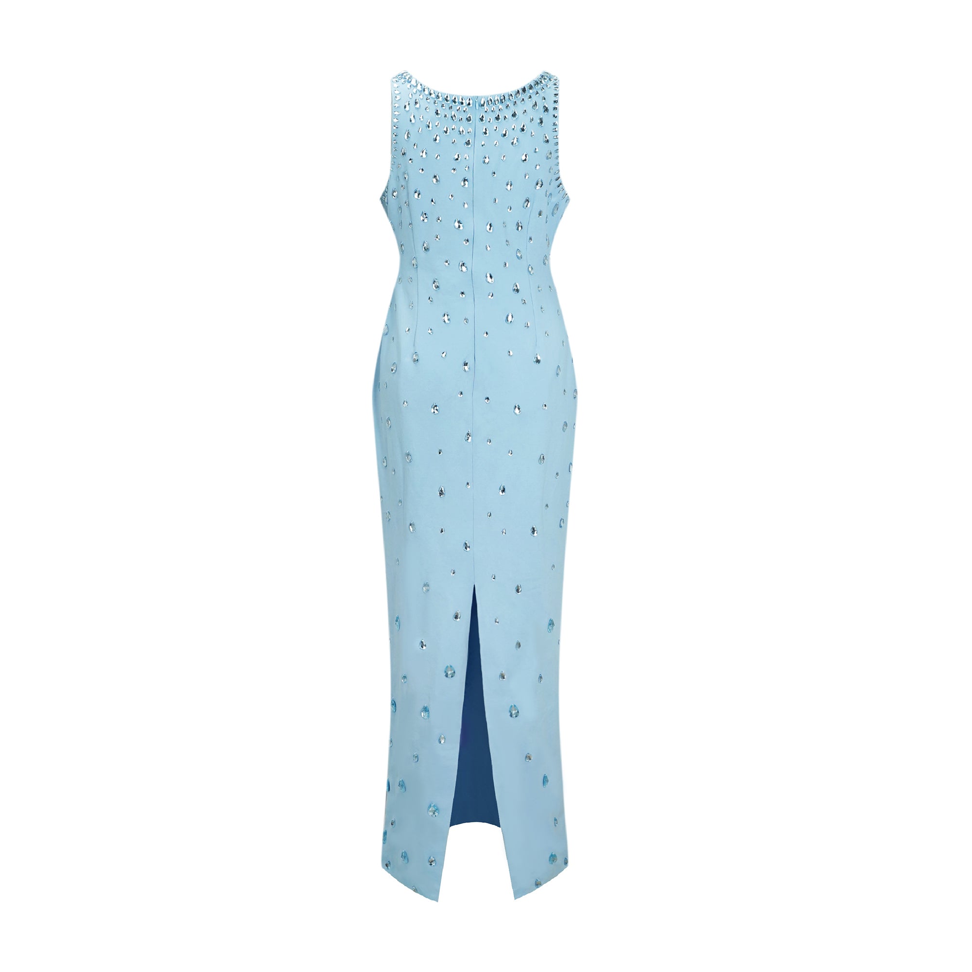 Meris Blue Crystal Embellished Maxi Gown (Final Sale-US Only)
