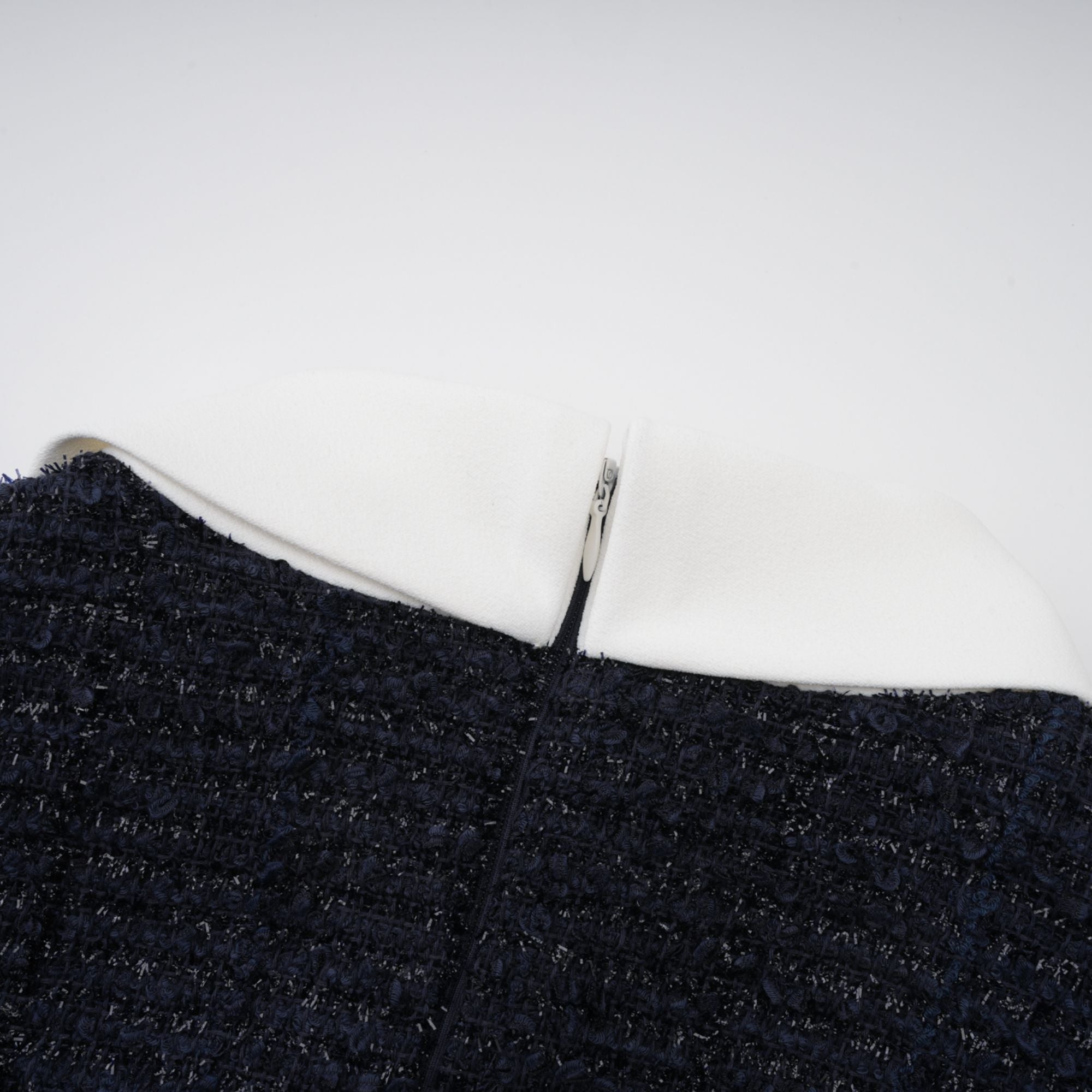 Fiona Navy Blue Embellished Tweed Mini Dress