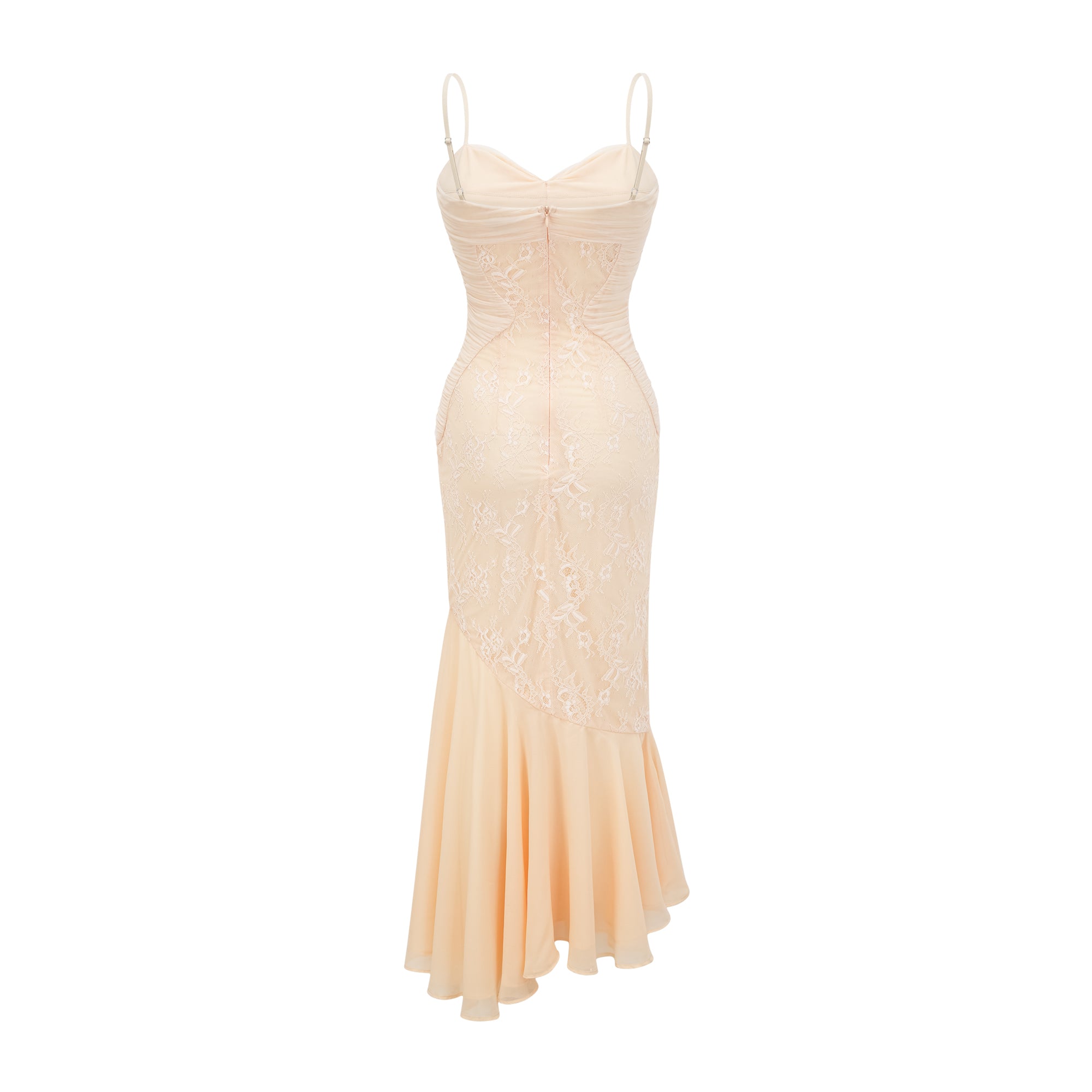 Audrey chiffon & lace midi dress