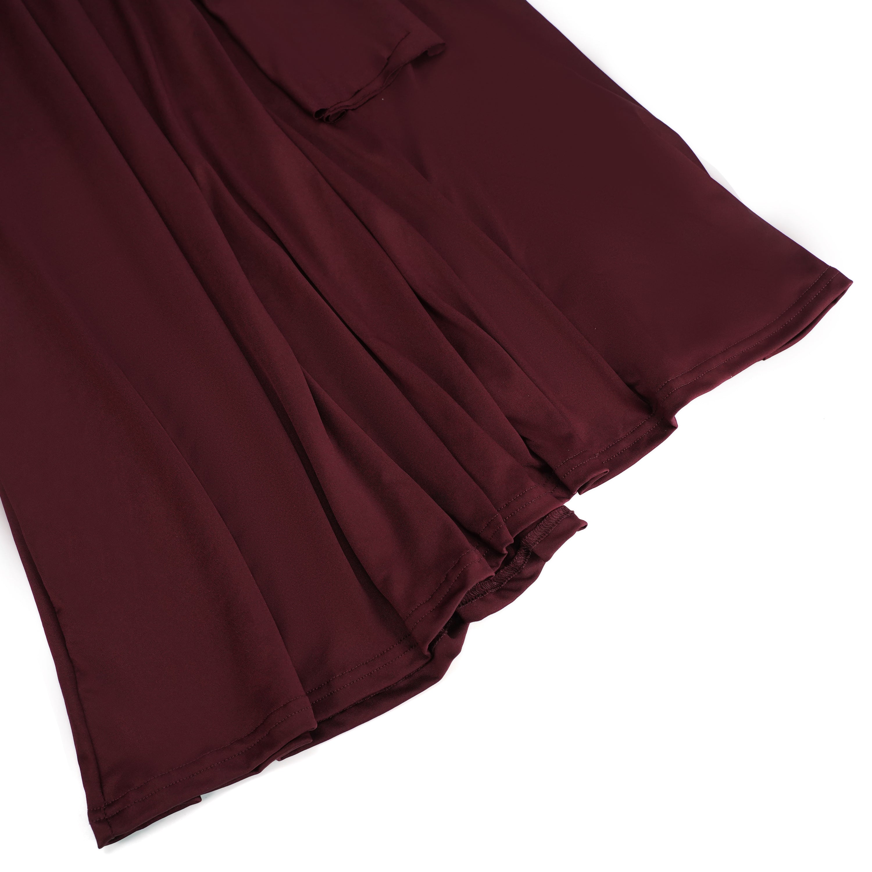 Amandine Burgunderfarbenes Neckholder-Maxikleid mit Raffungen