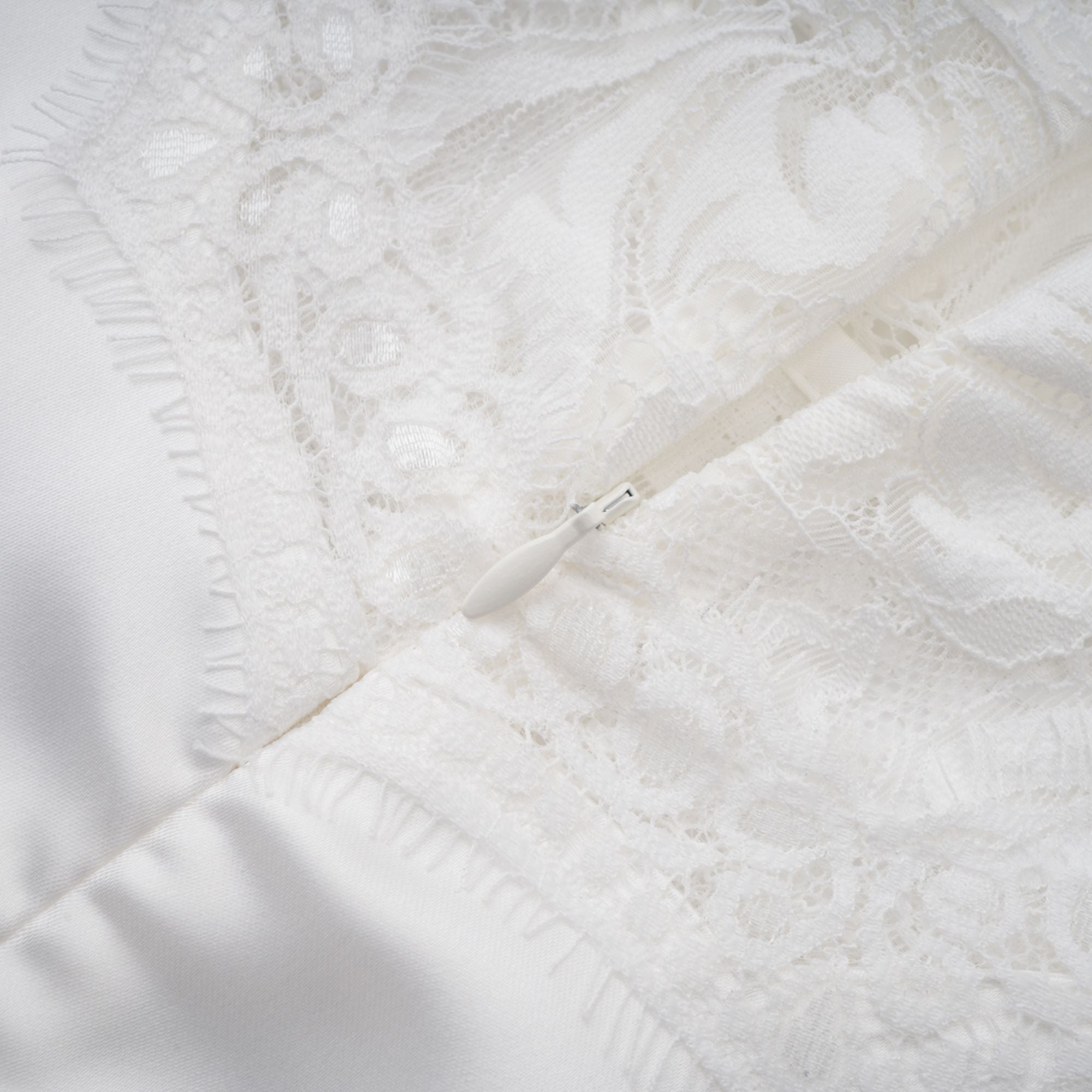 Airelle White Satin Panel Lace Maxi Dress