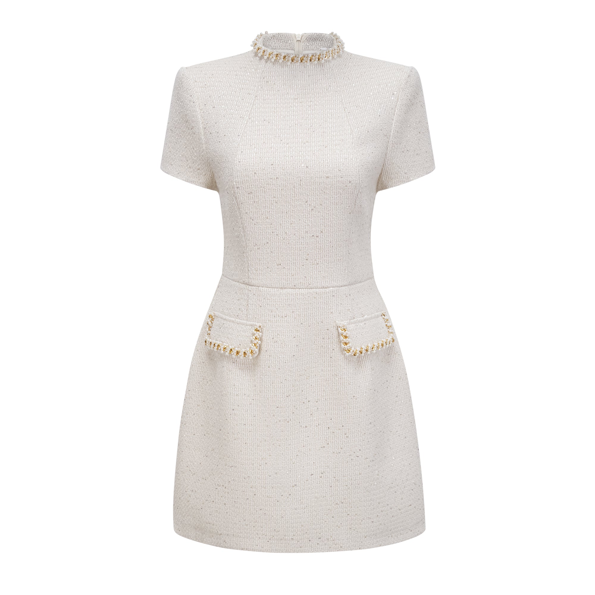 Tweed Dresses RoseMuse Tweed holiday dress ホワイト