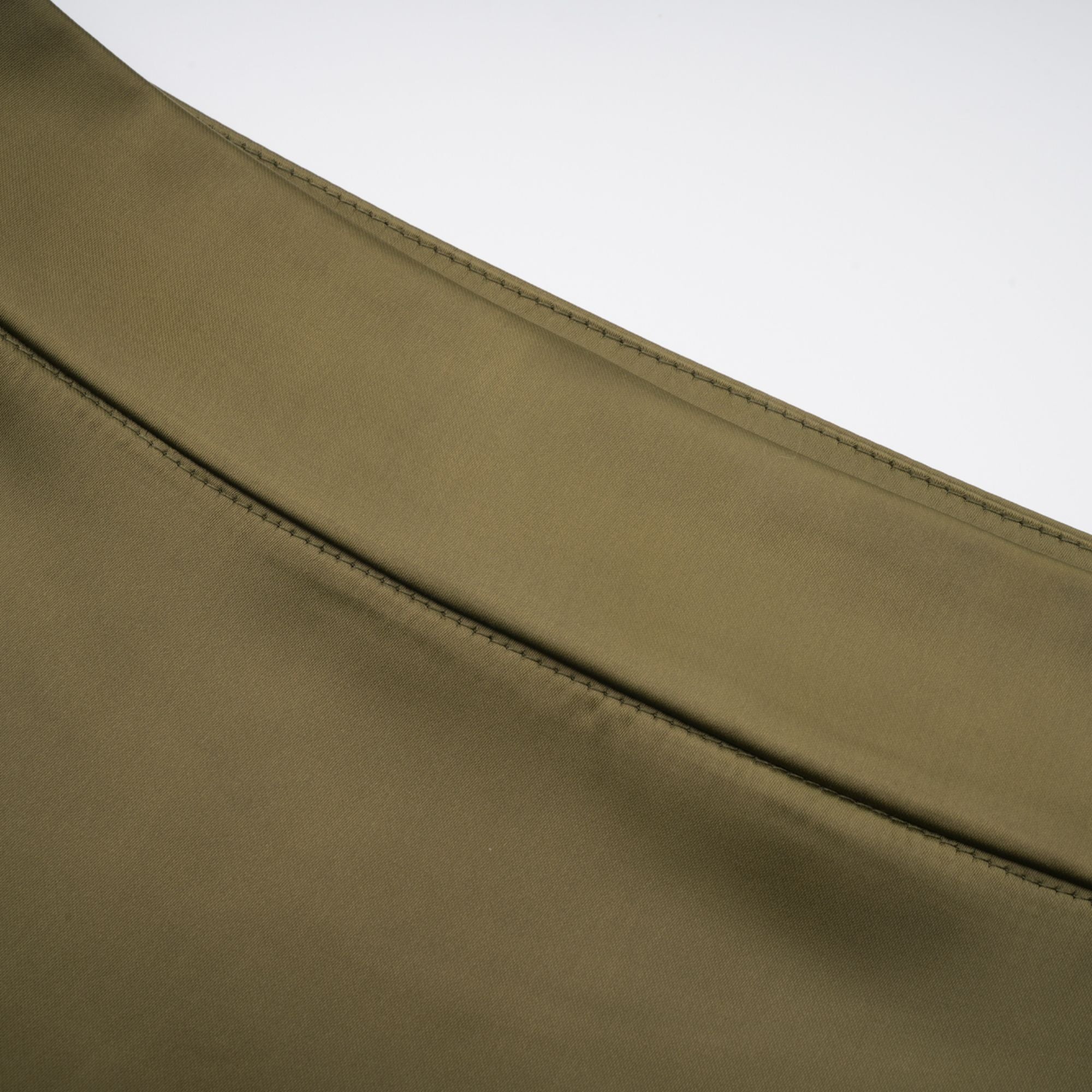 Borbála Green Fringed Top & Satin Skirt Set