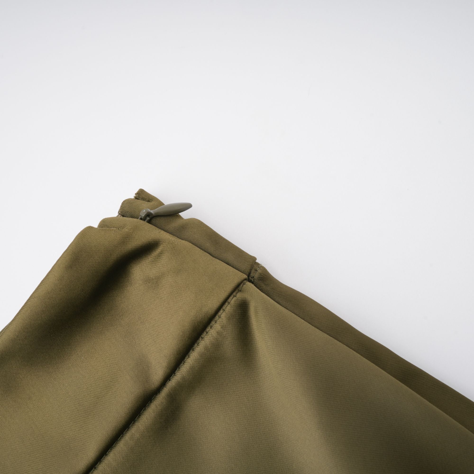 Borbála Green Fringed Top & Satin Skirt Set