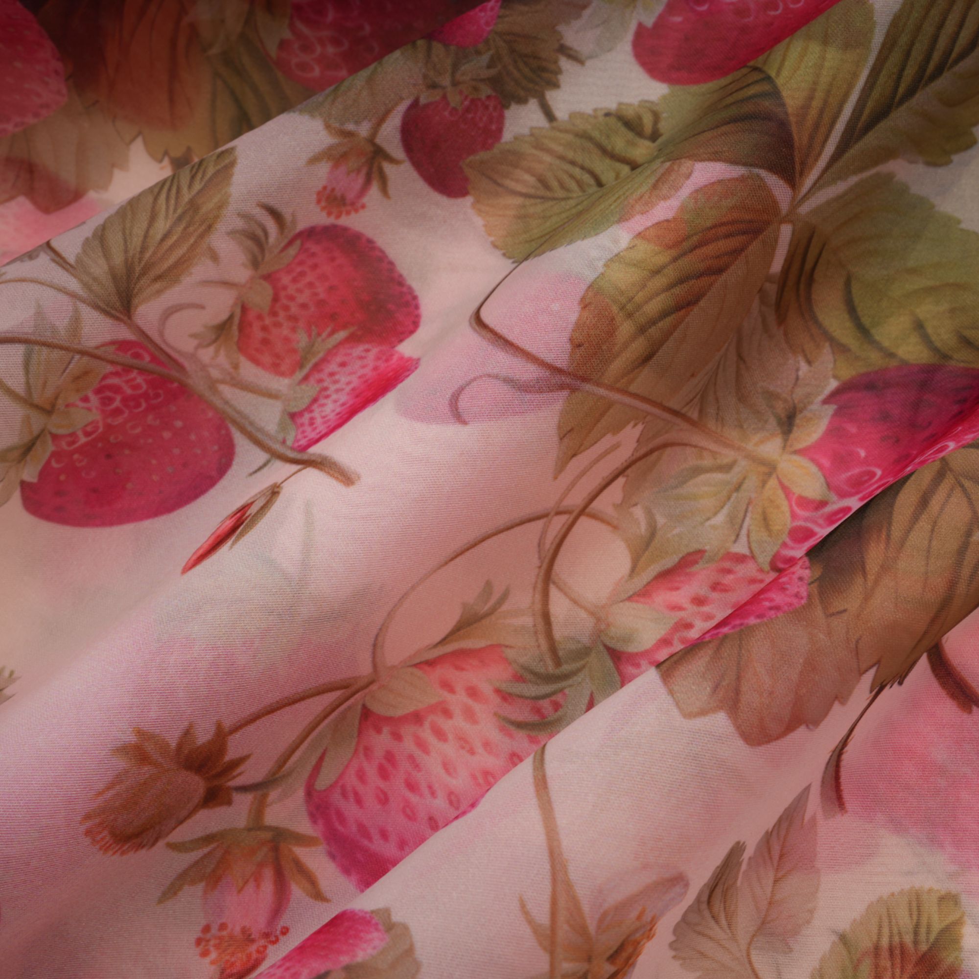 فستان أنجيلي قصير بطبعات الفراولة 