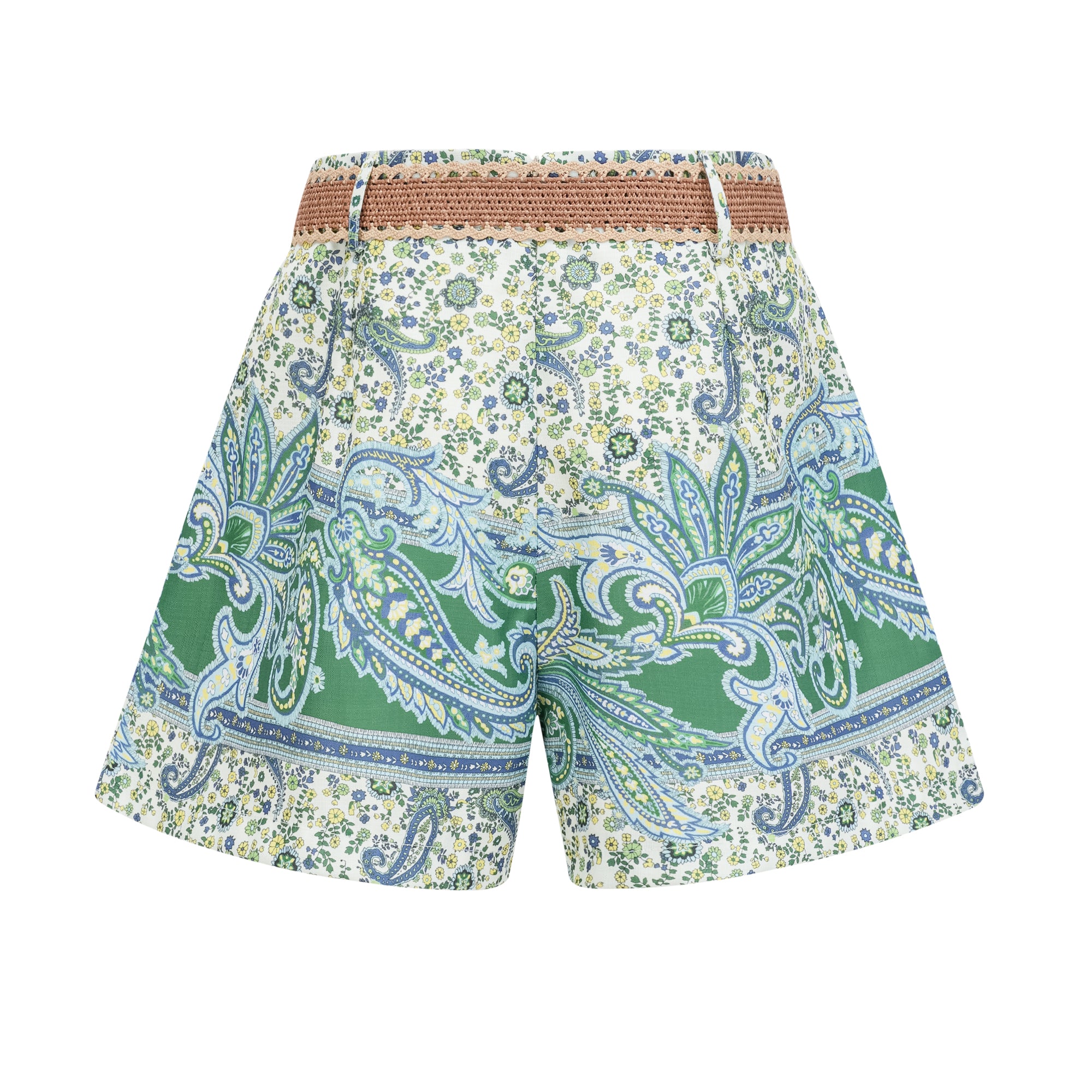 Louise green paisley shirt & shorts matching set