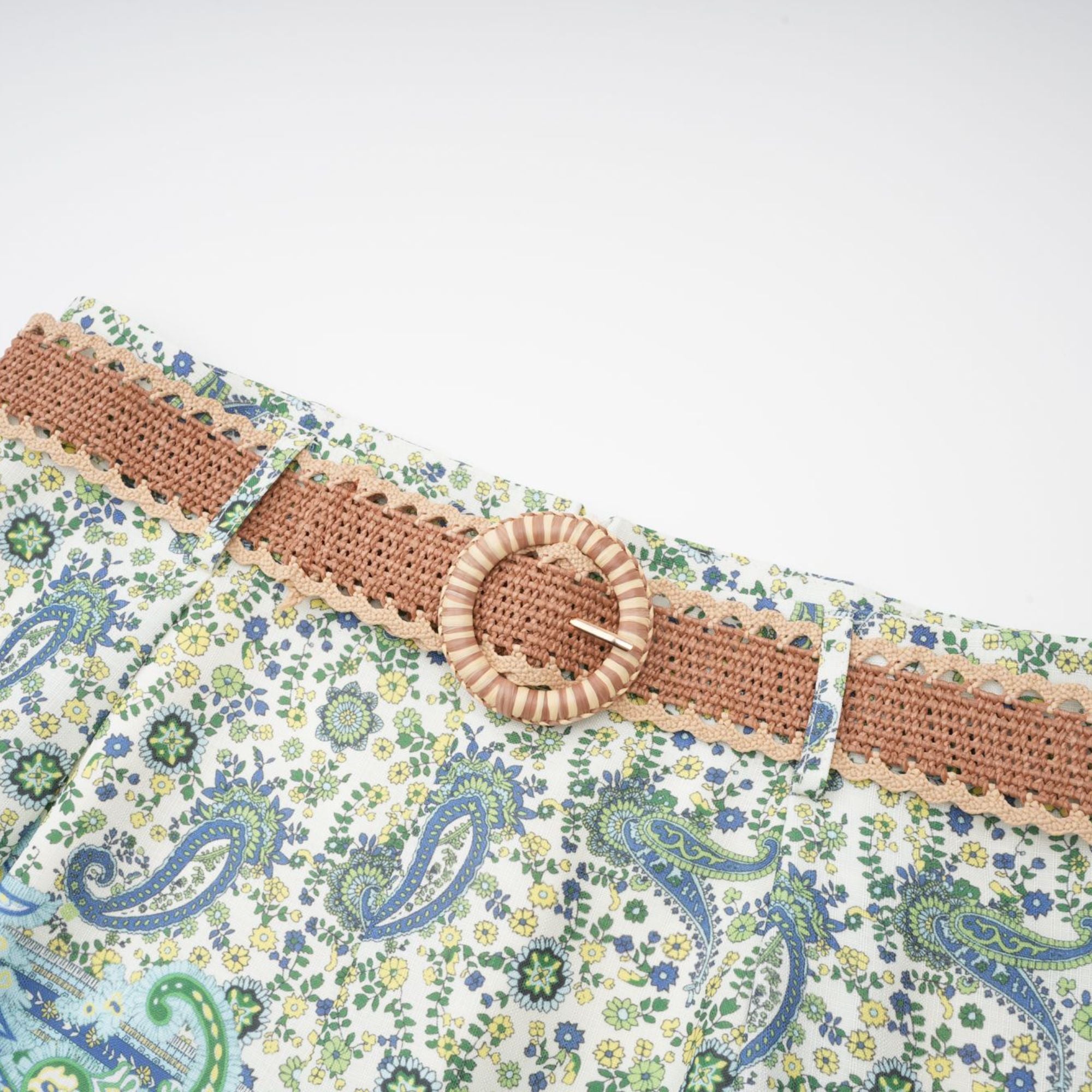 Louise green paisley shirt & shorts matching set