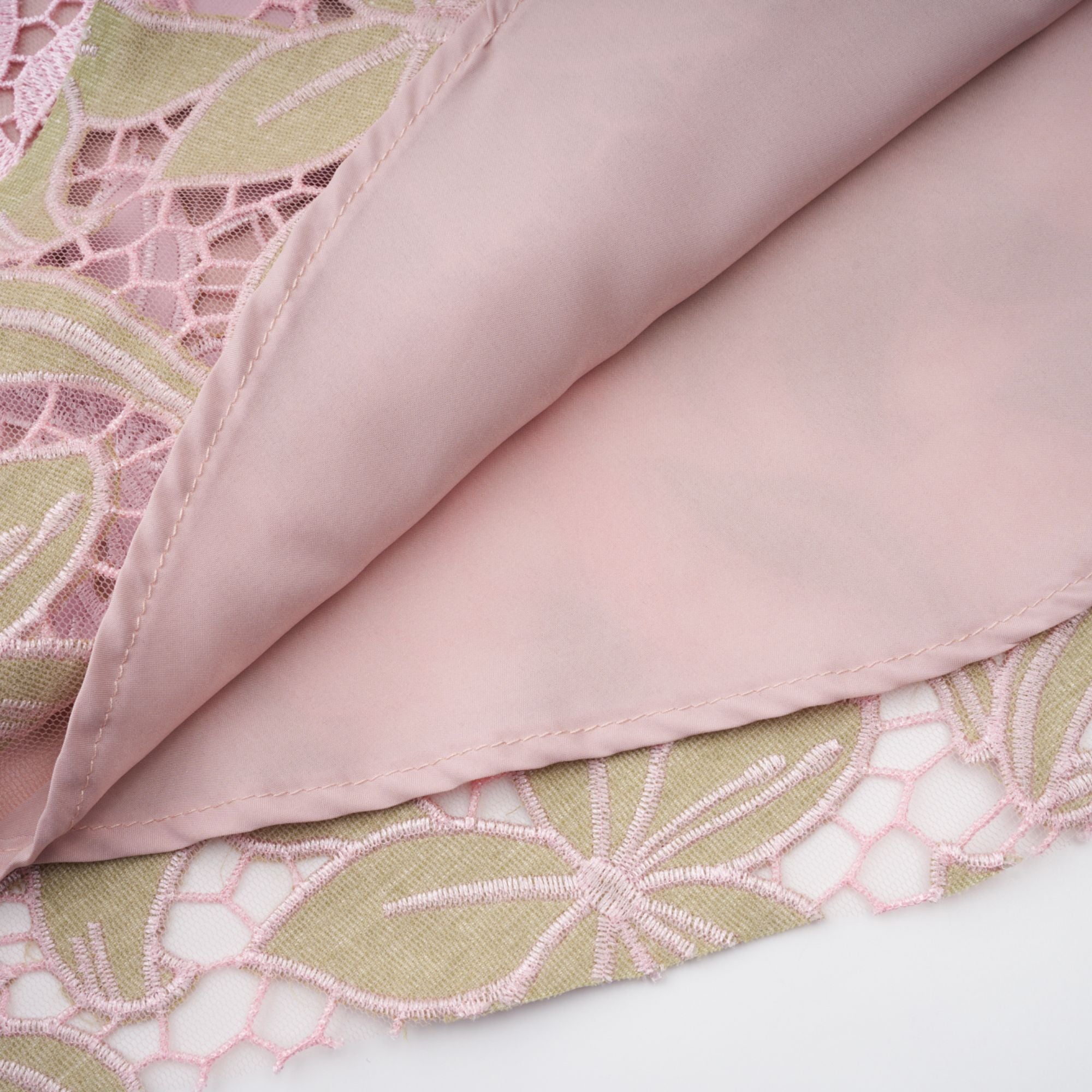 Vérane pink guipure-lace midi dress