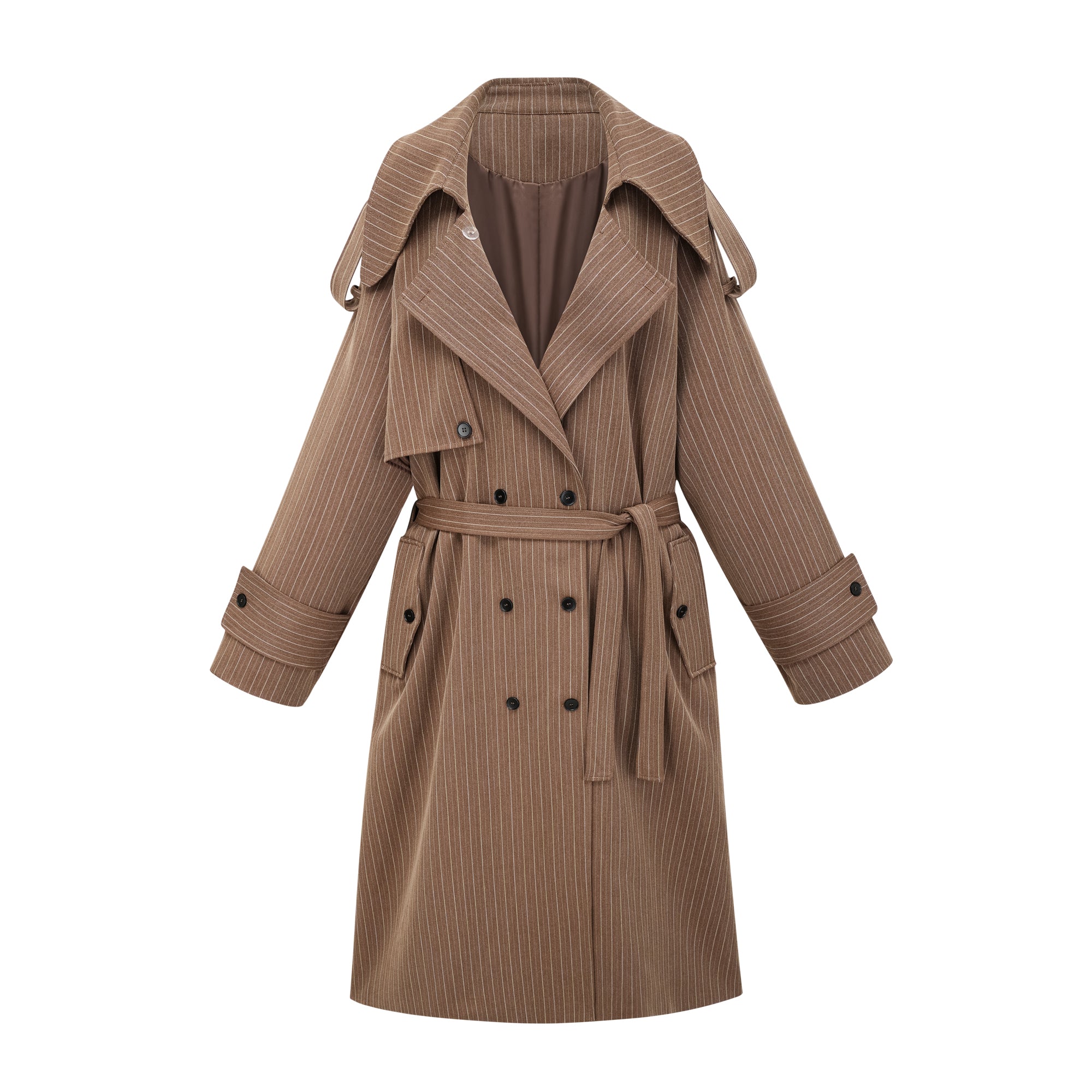 Clémence Braun gestreifter Trenchcoat &amp; Hosen Set