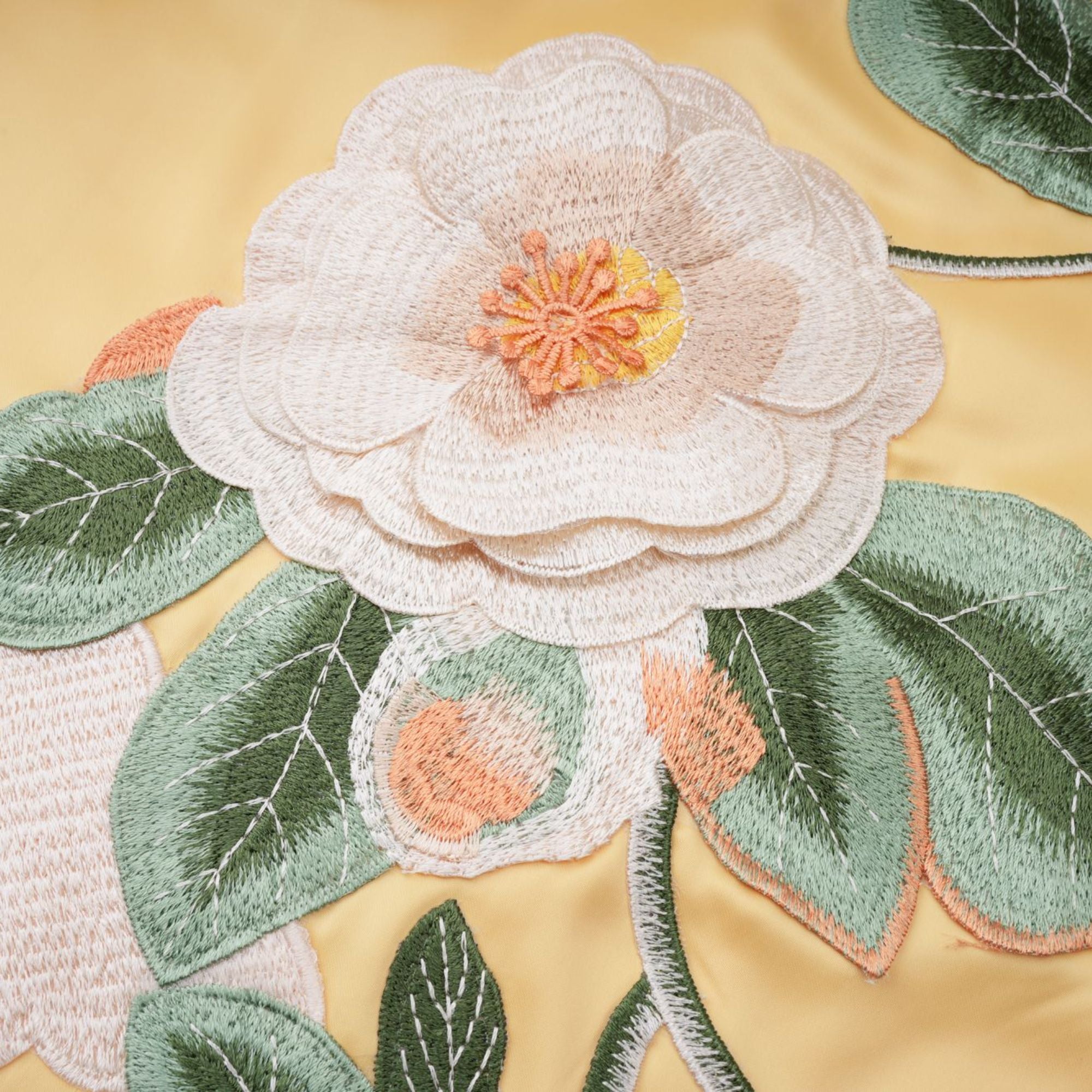 Avril Yellow Floral Embroidered Mini Dress