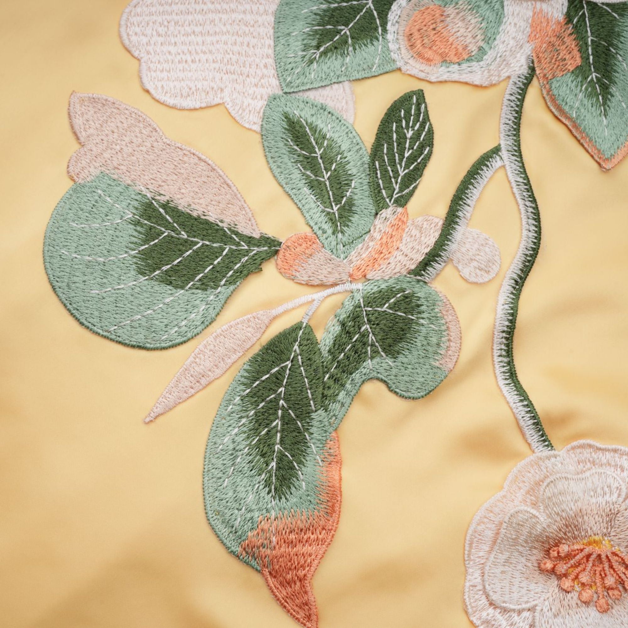 Avril Yellow Floral Embroidered Mini Dress