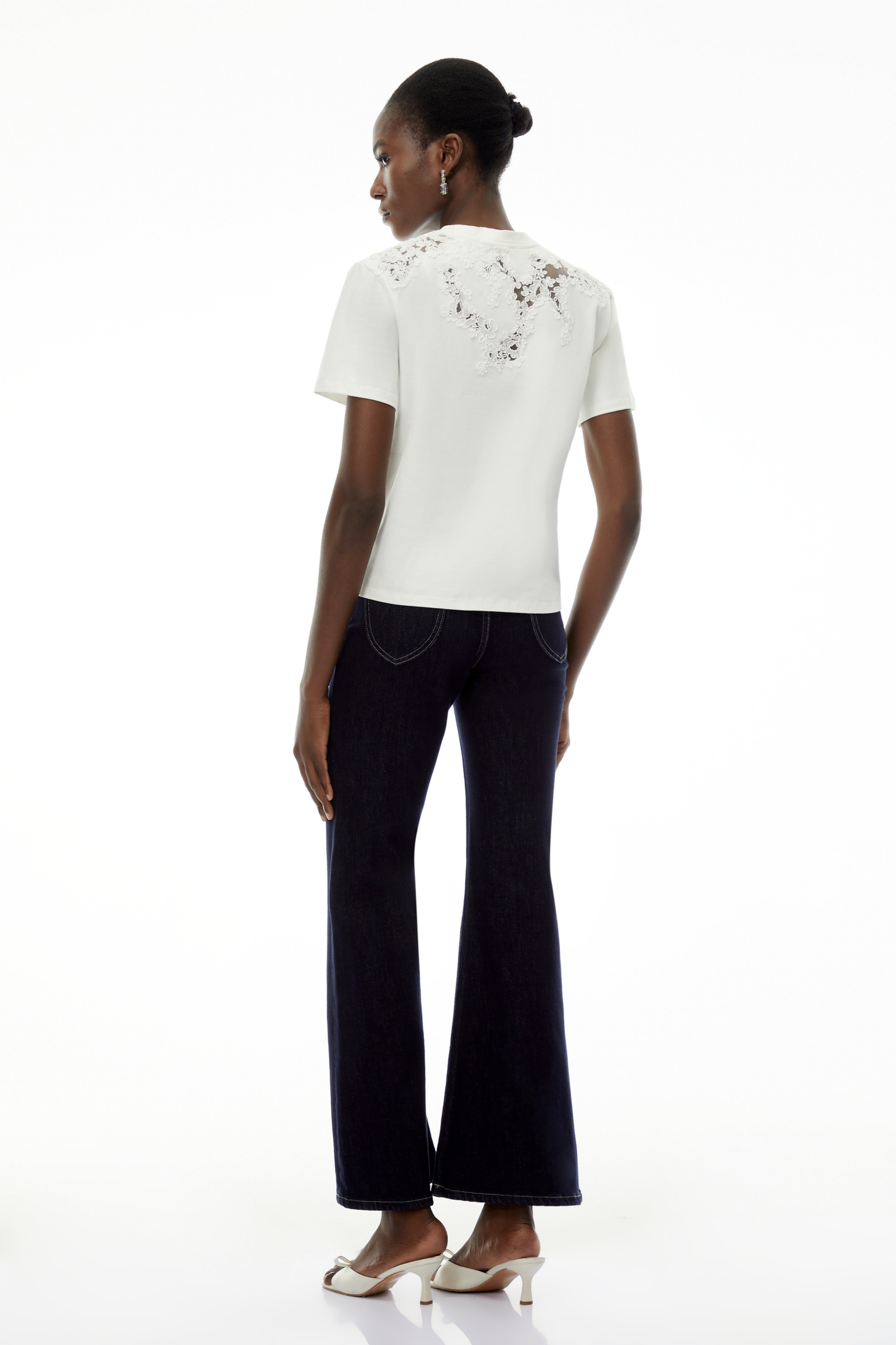 Emma White Floral Embroidered T-Shirt