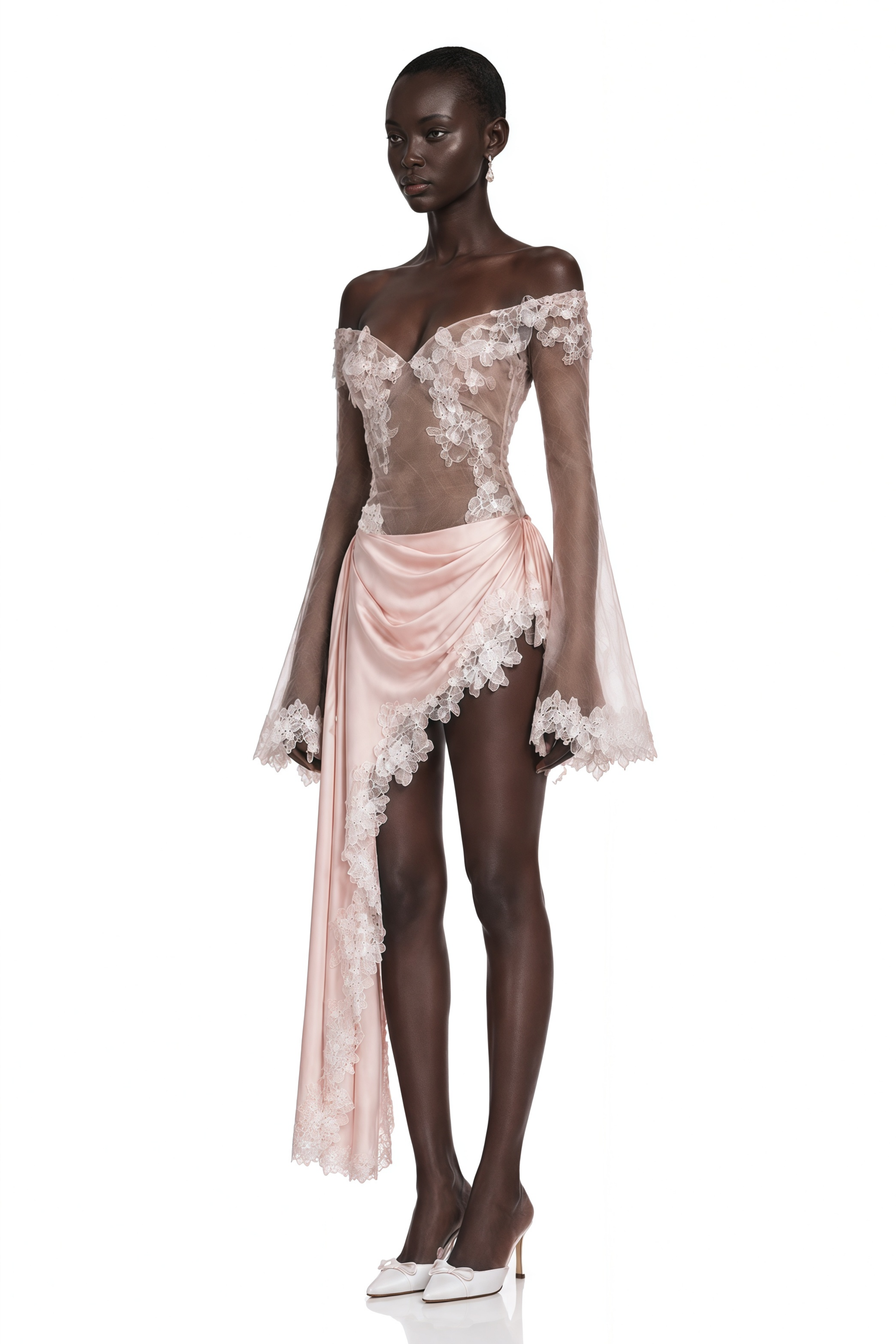 Estelle Pink Asymmetrical Draped Mini Dress