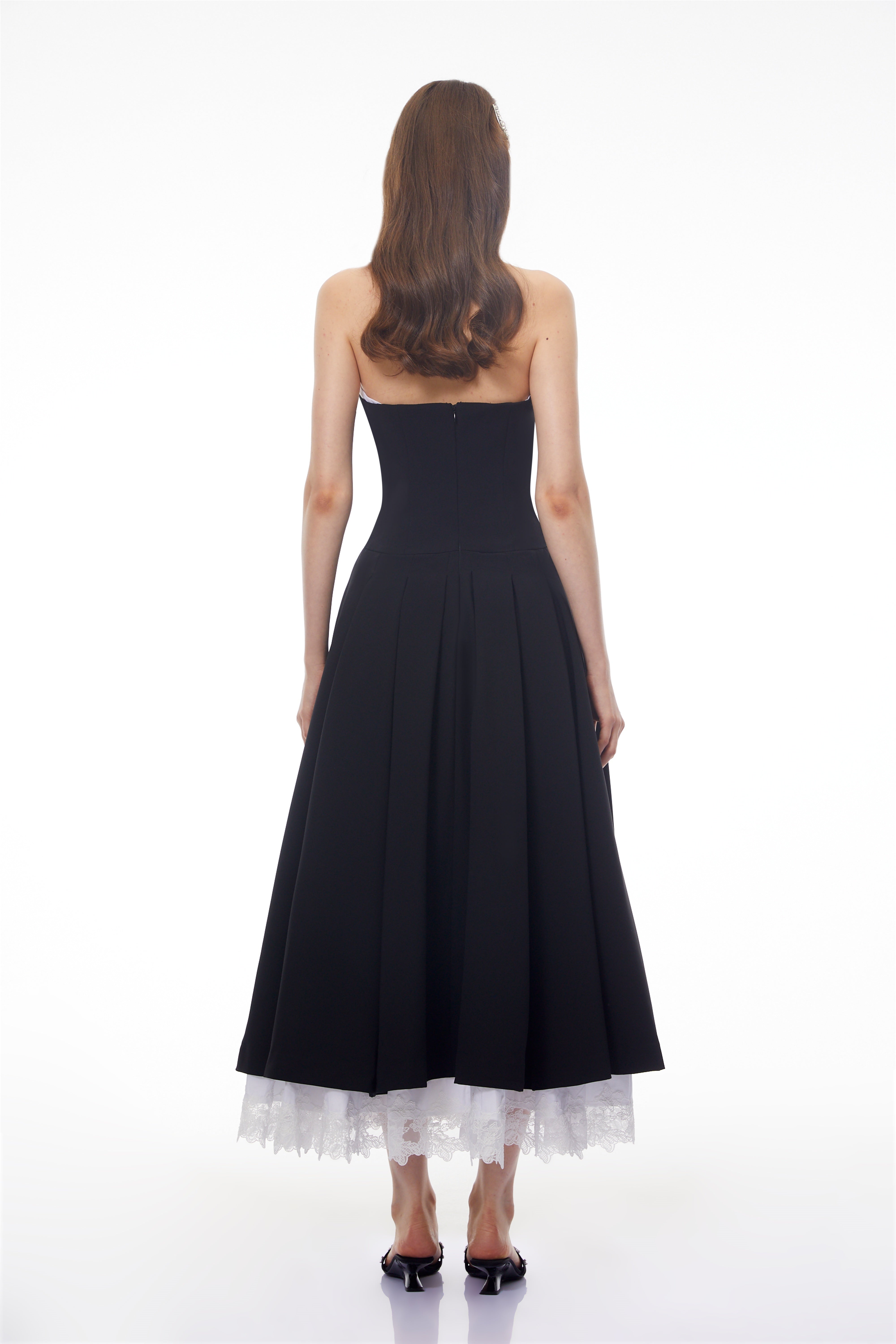 Ethel Black Strapless Sweetheart Maxi Dress