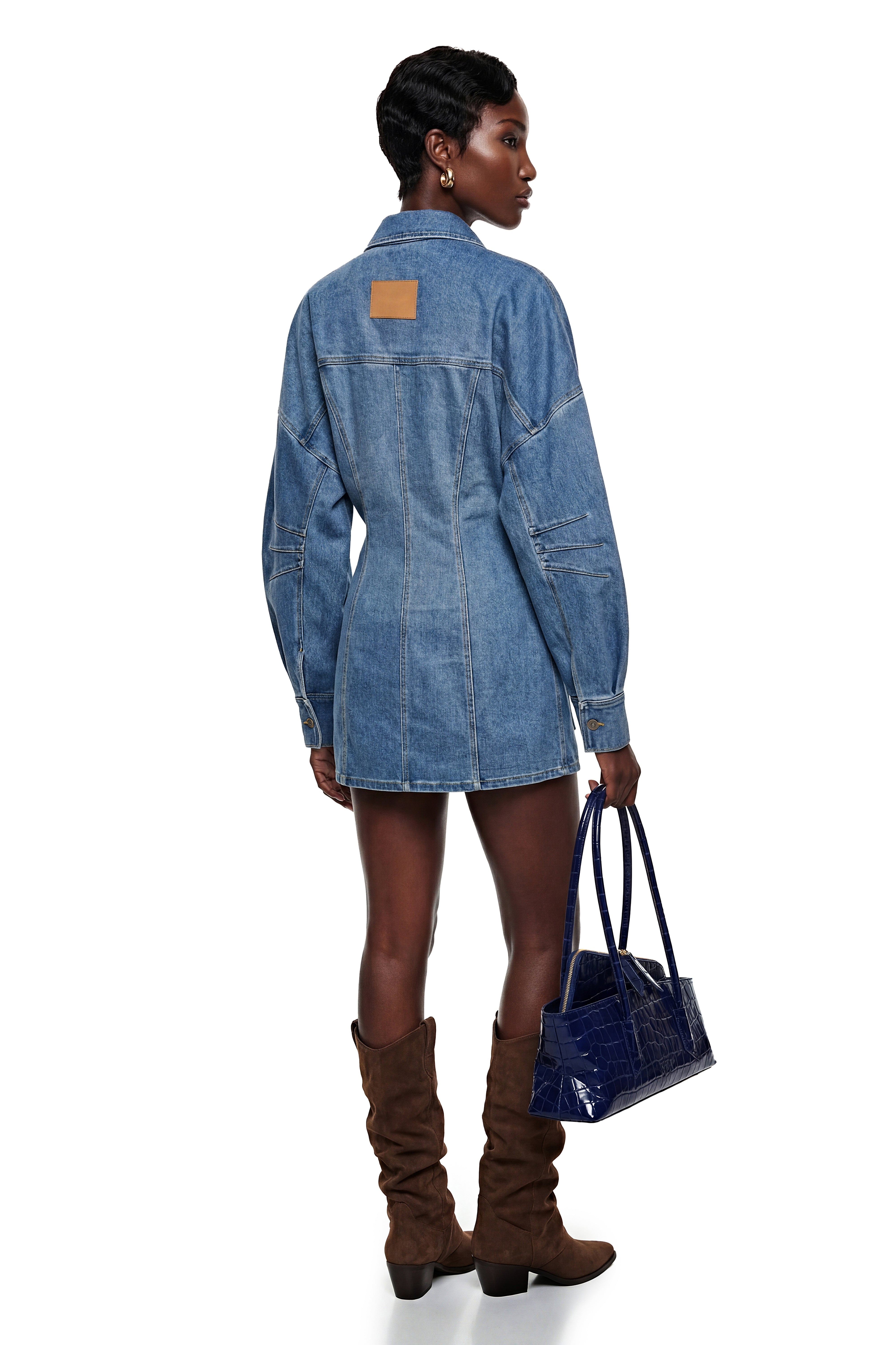 Veste en jean à boutons bleue Eurydice