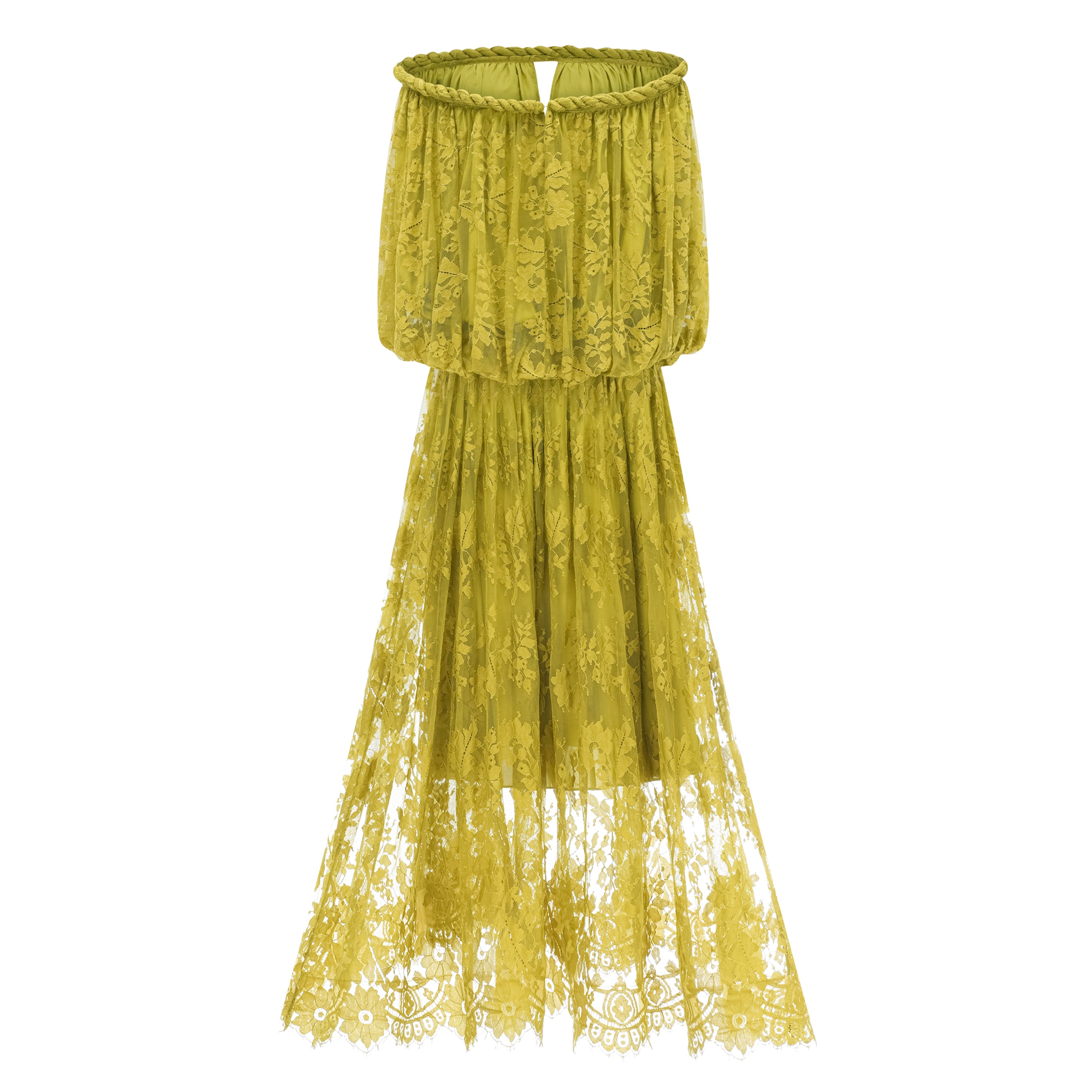 Fabienne Green Floral Appliqué Maxi Dress (Final Sale-US Only)