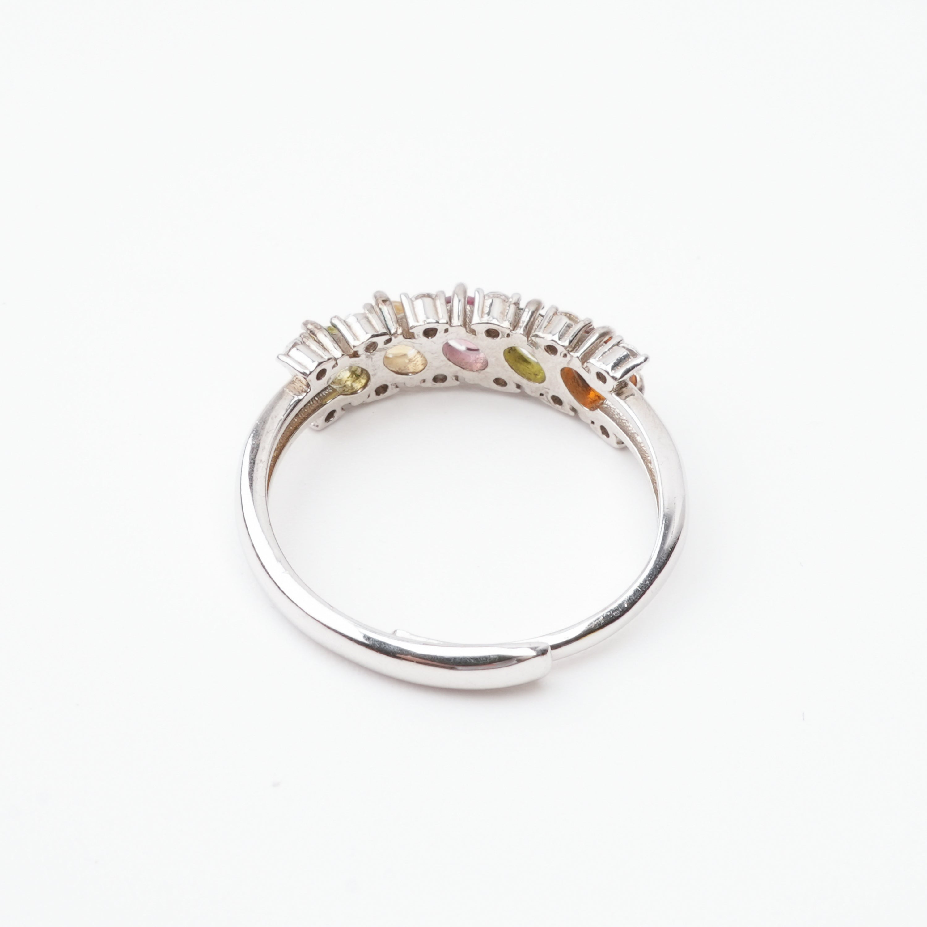 Gabriela Multicolor Oval Cut Five Stone Gemstone Sterling Silver Ring