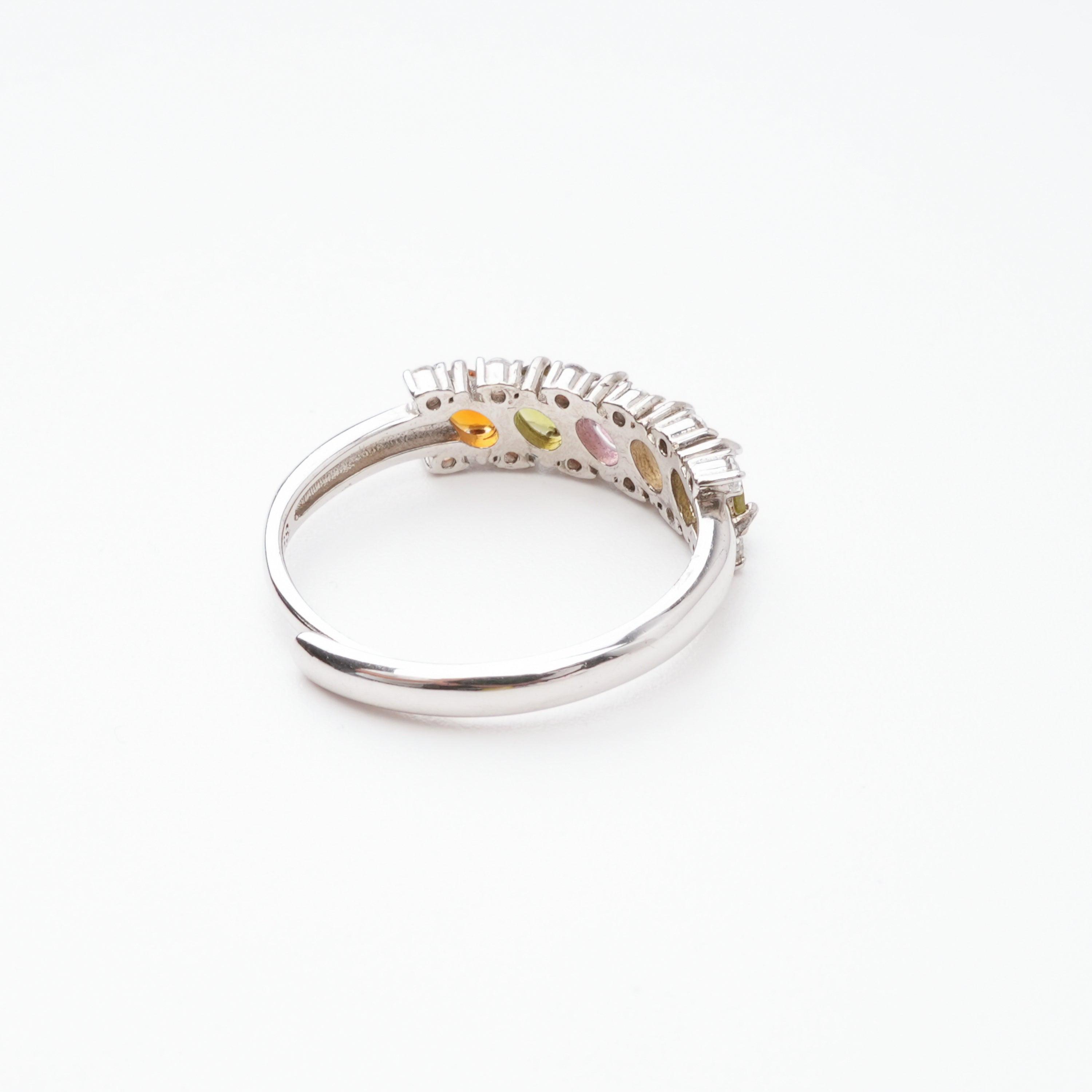 Gabriela Multicolor Oval Cut Five Stone Gemstone Sterling Silver Ring