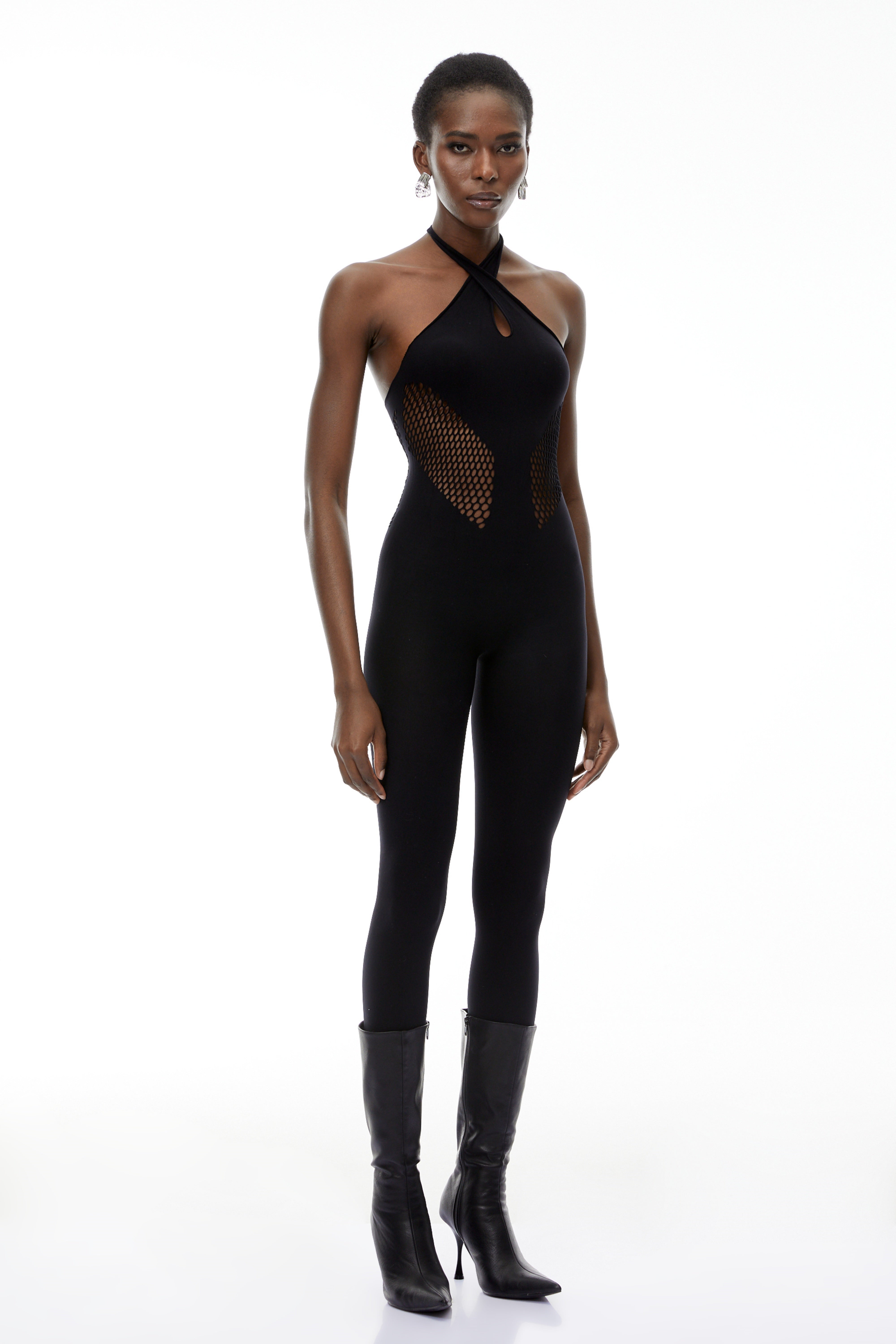 Gael Black Cut-Out Halterneck Jumpsuit