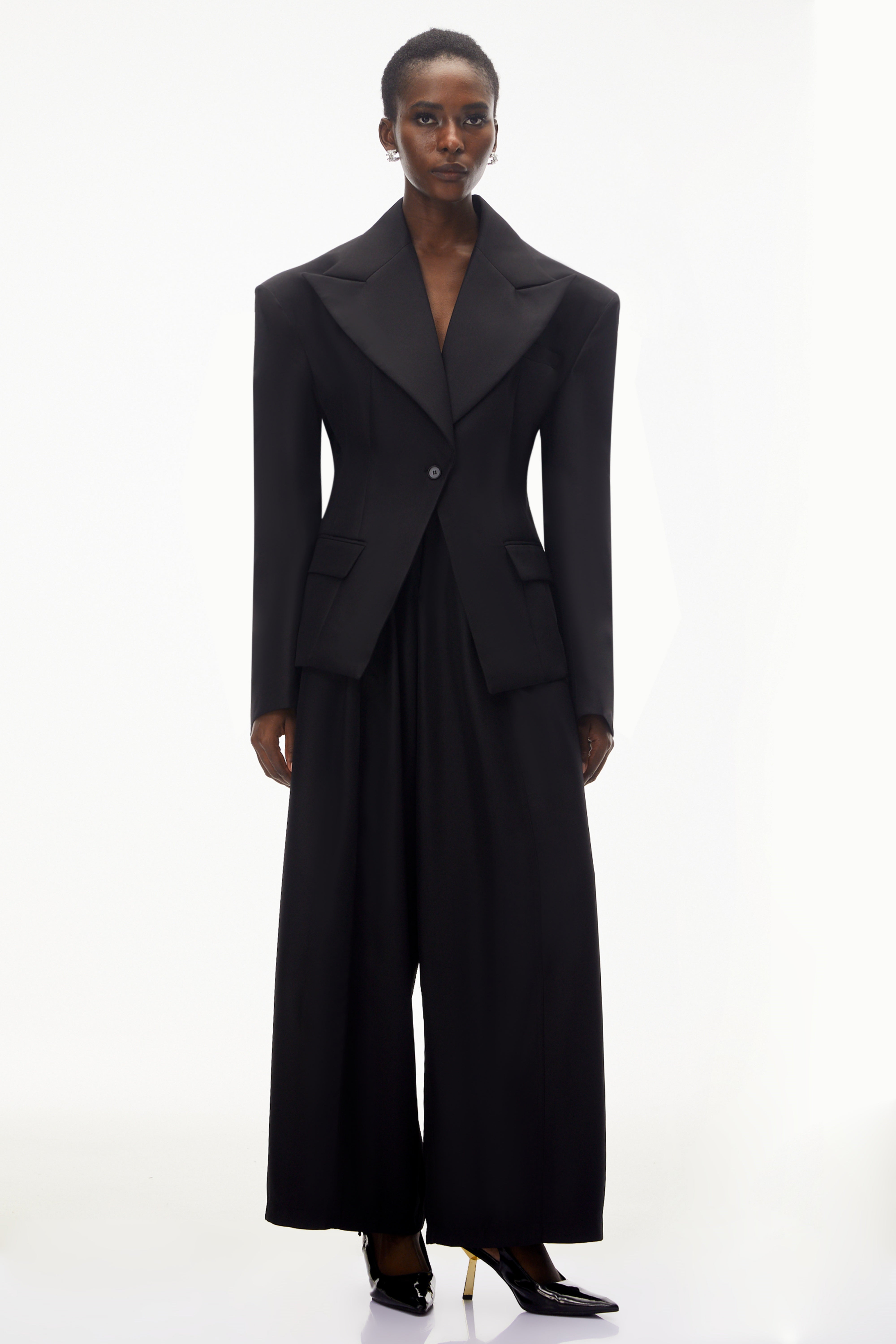 Homa Schwarzes Oversize-Set aus Blazer und Hose