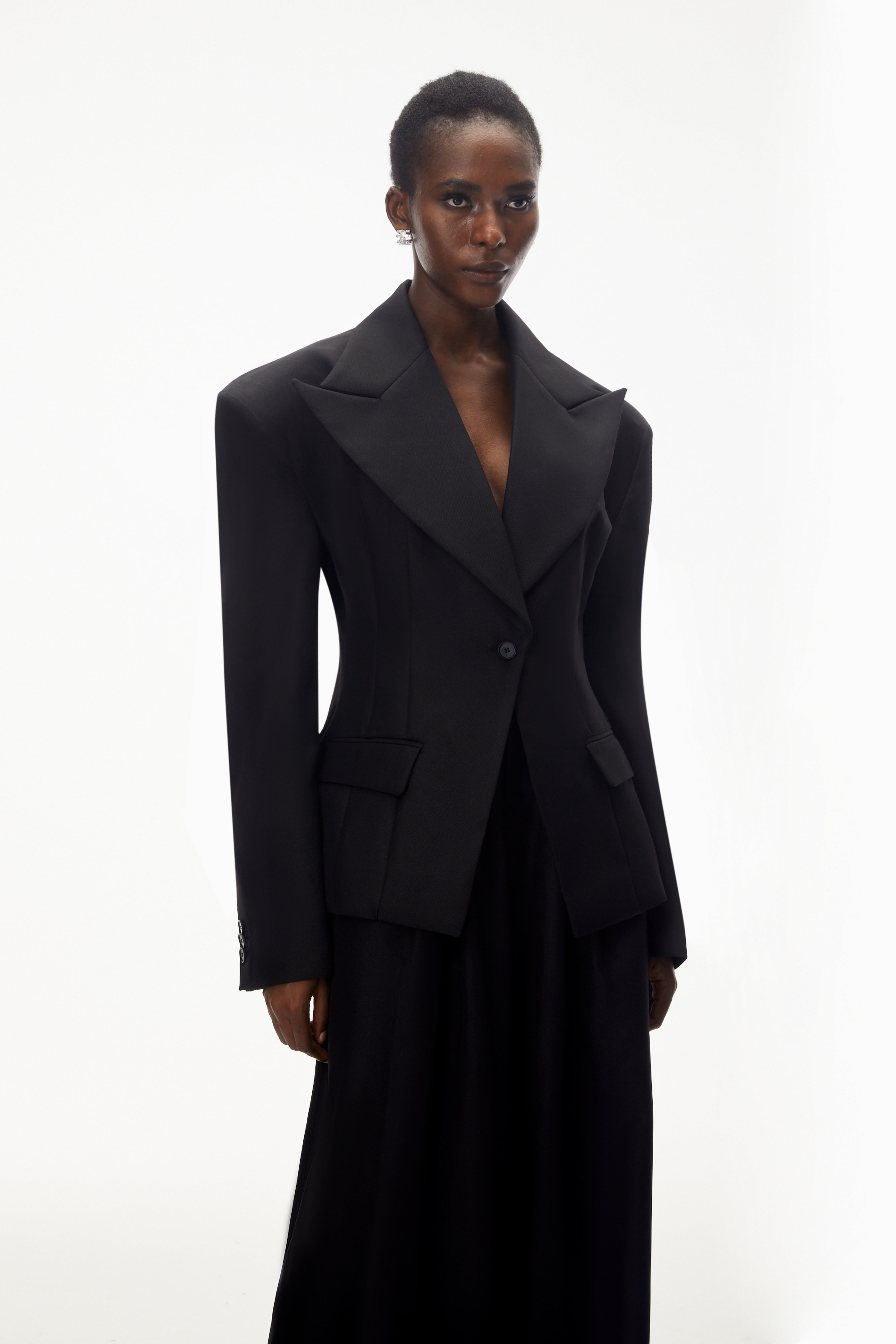 Homa Schwarzes Oversize-Set aus Blazer und Hose