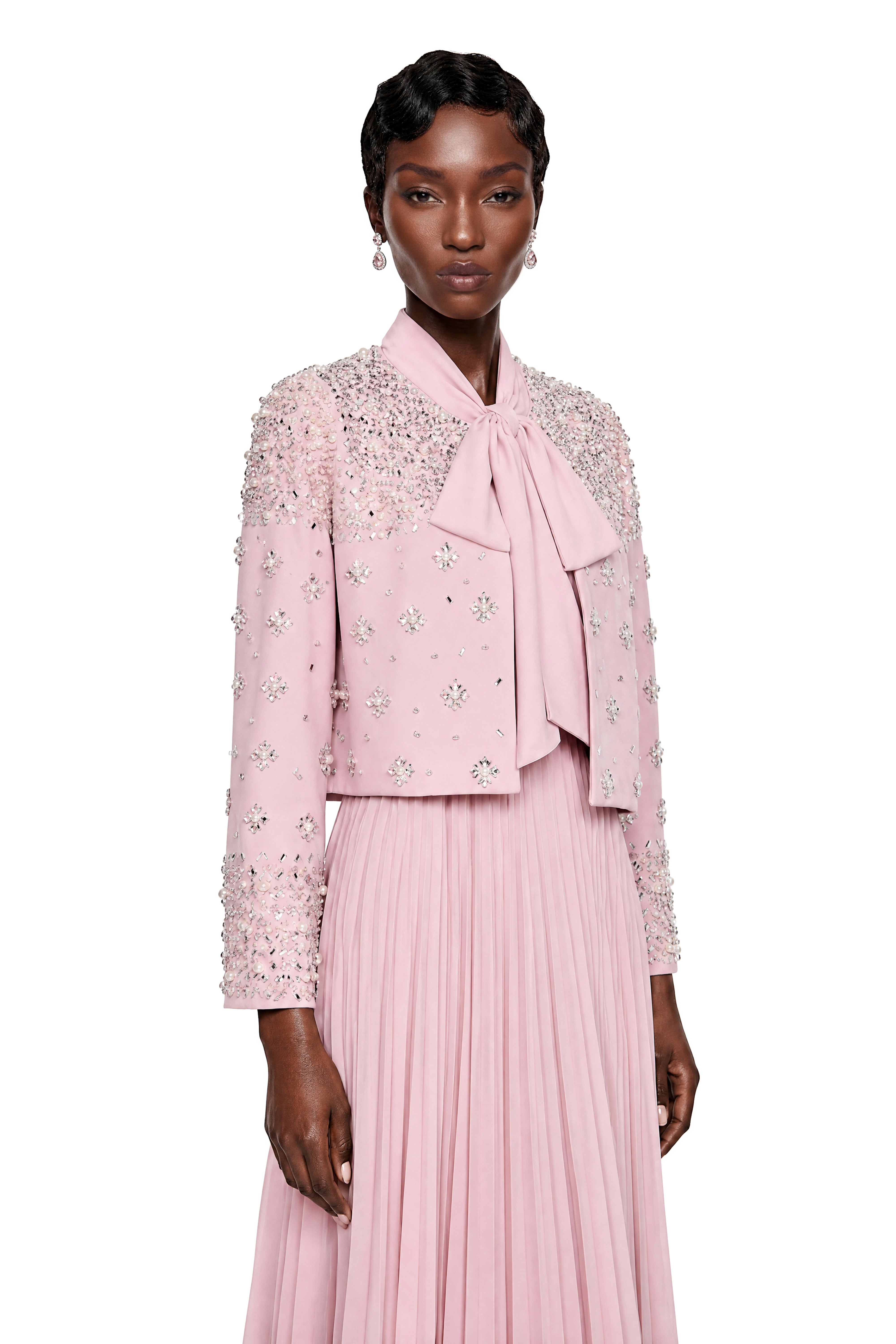 Imogen Pink Embellished Jacket & Dress Set