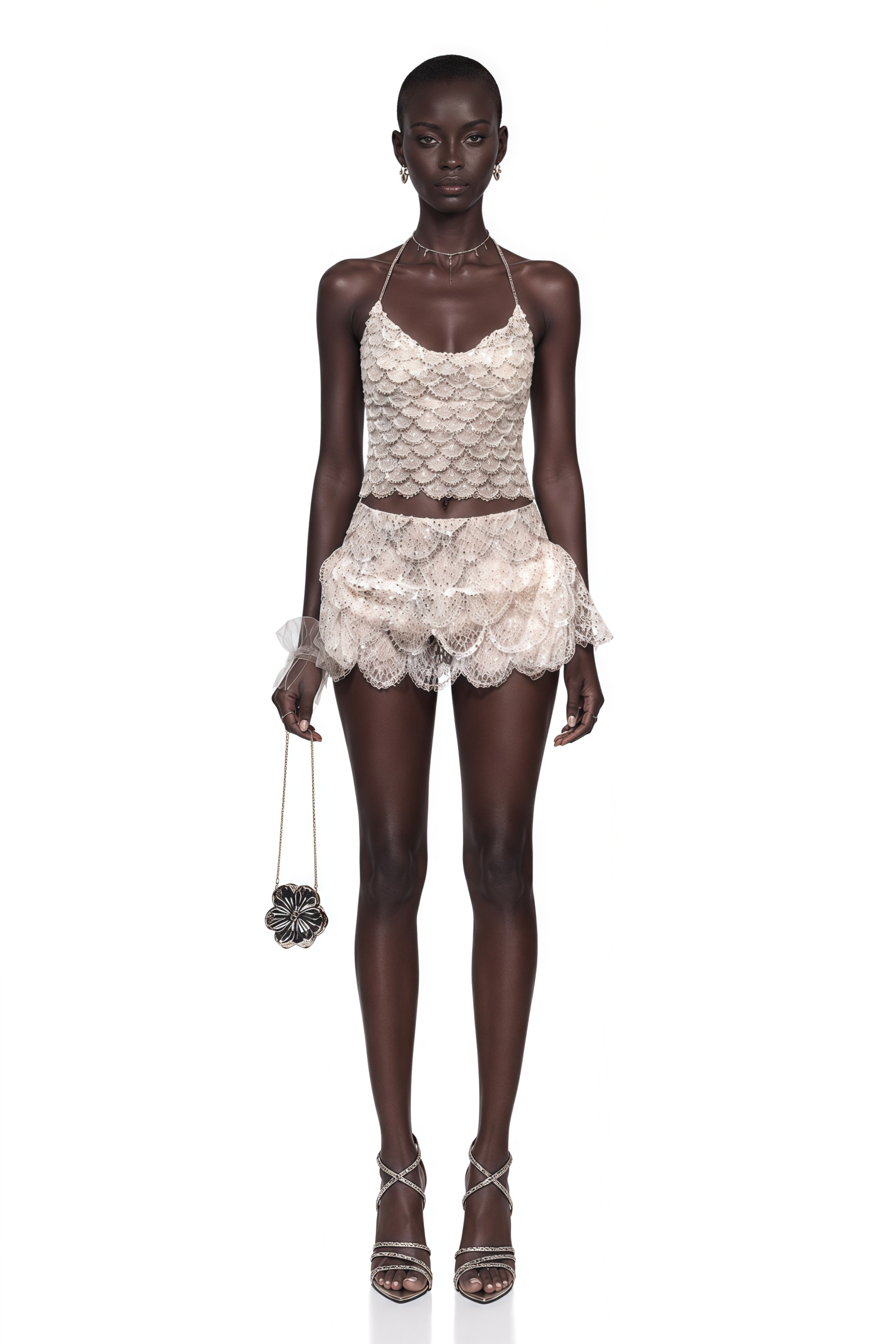 Isabelle Champagne Sequin Top & Skirt Set