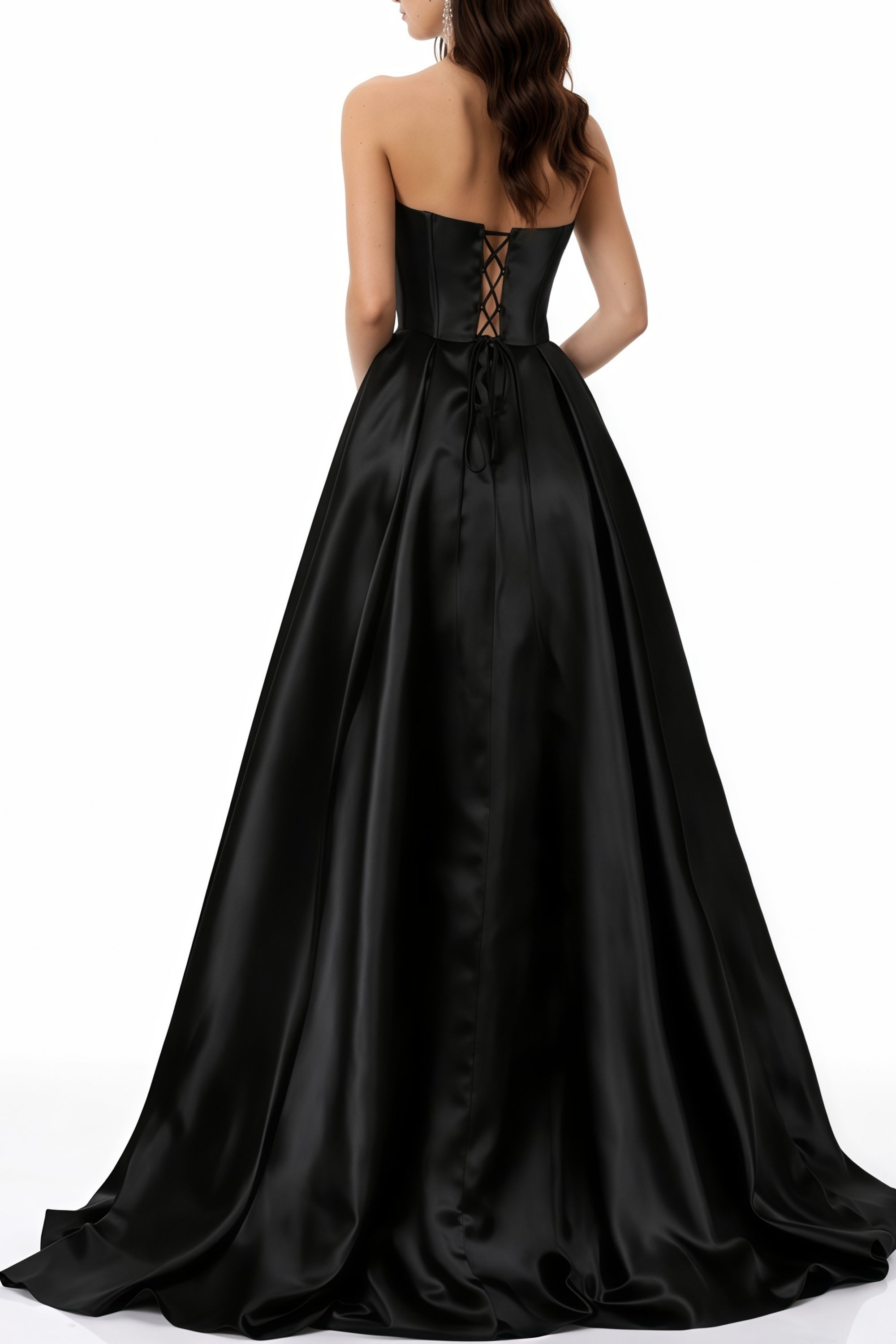 Ivana Black Corset Bodice Maxi Gown