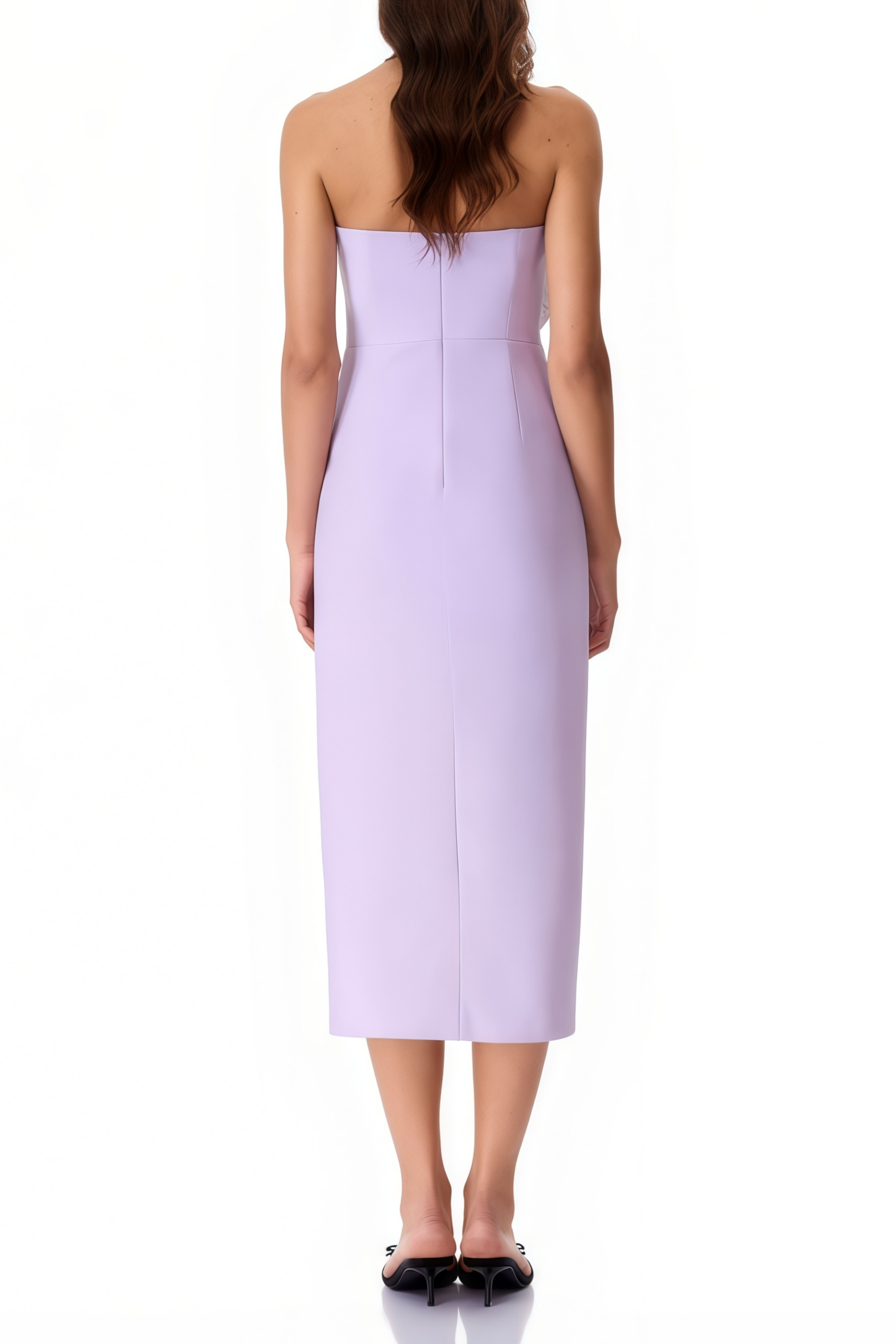 فستان ميدي بزخارف زهور أرجوانية من جاكلين