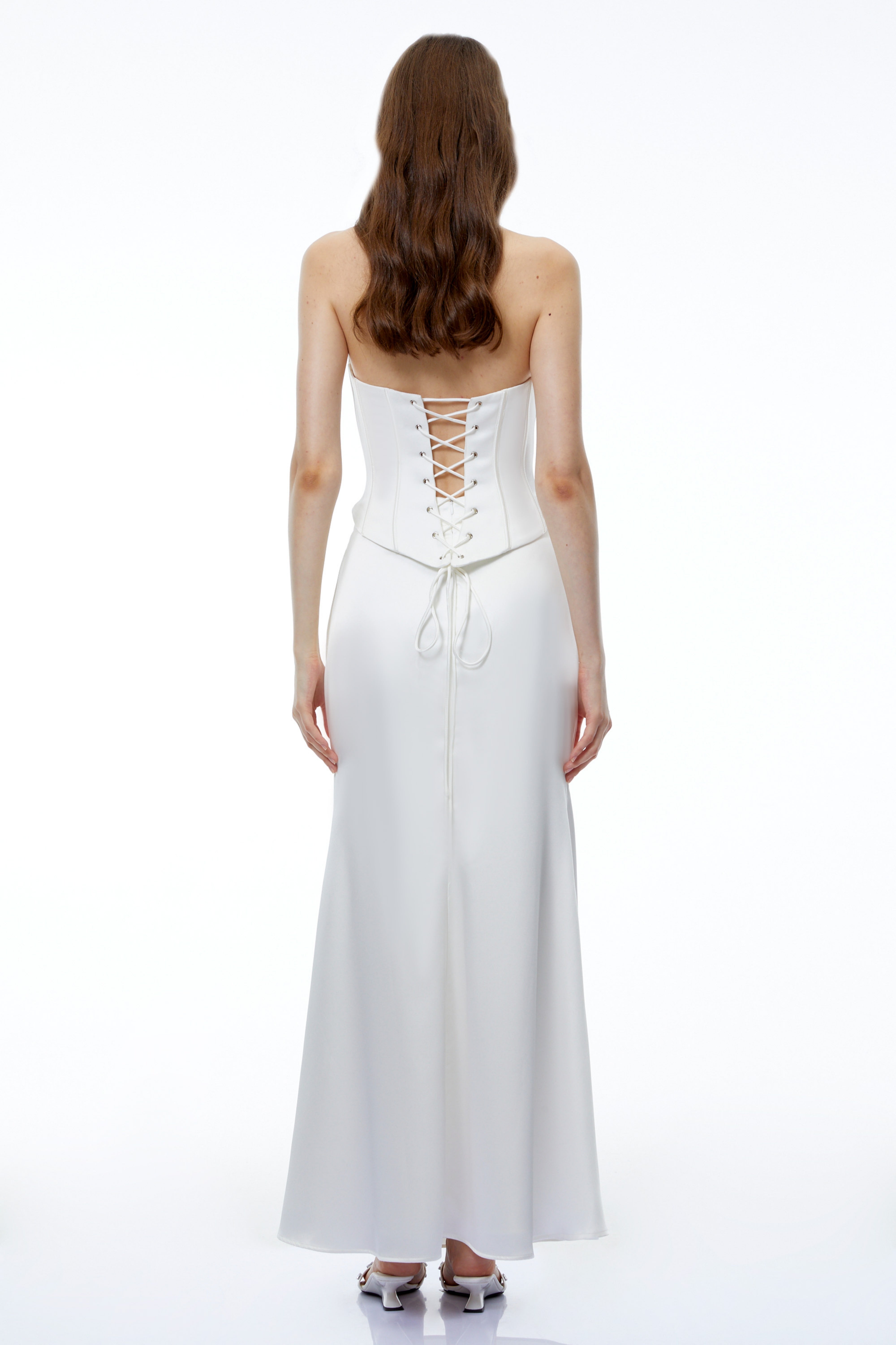 Jeanne White Off Shoulder Crop Top & Skirt Set