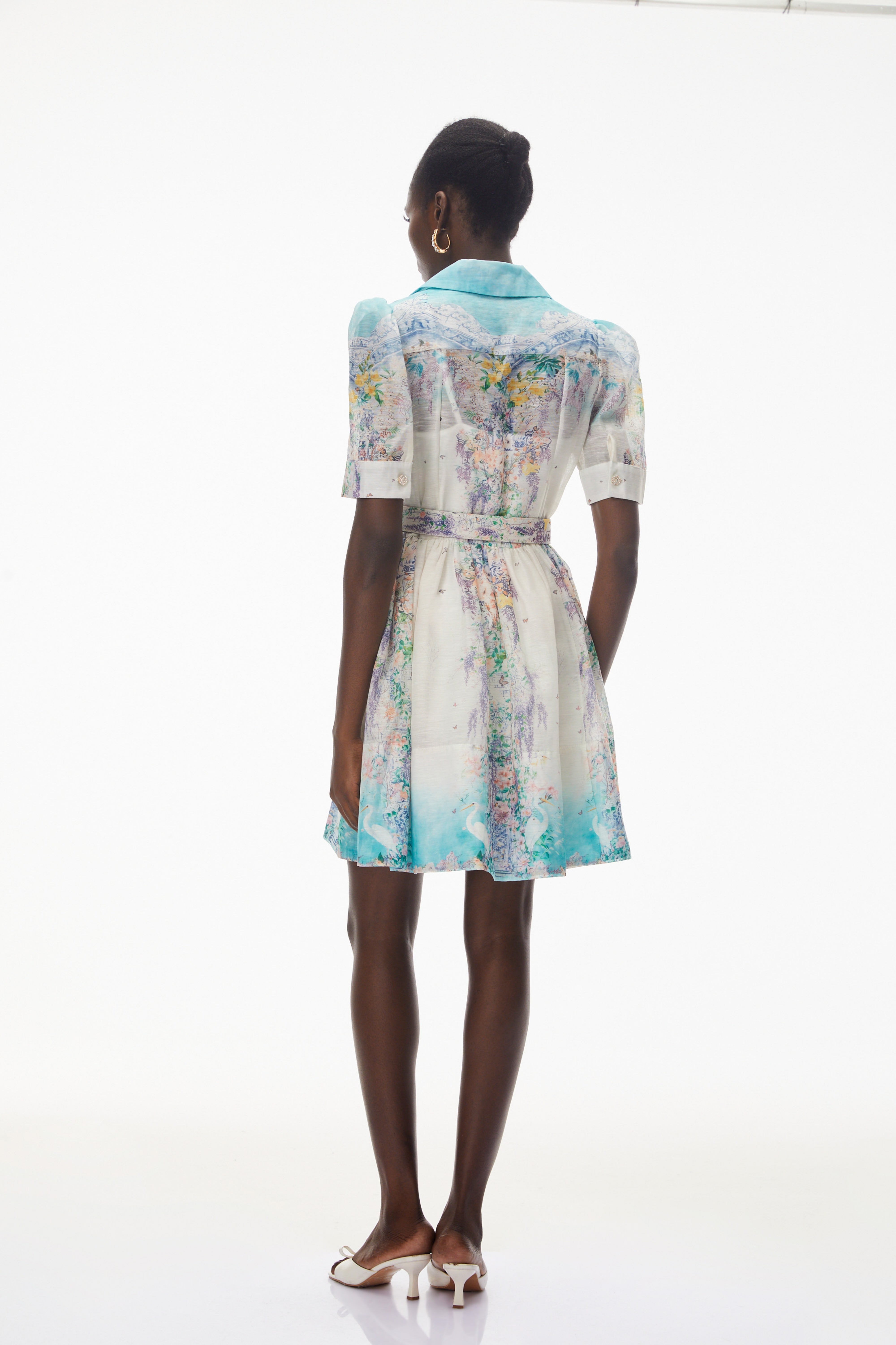 Maxikleid von Kalanit mit weißem Blumenmuster