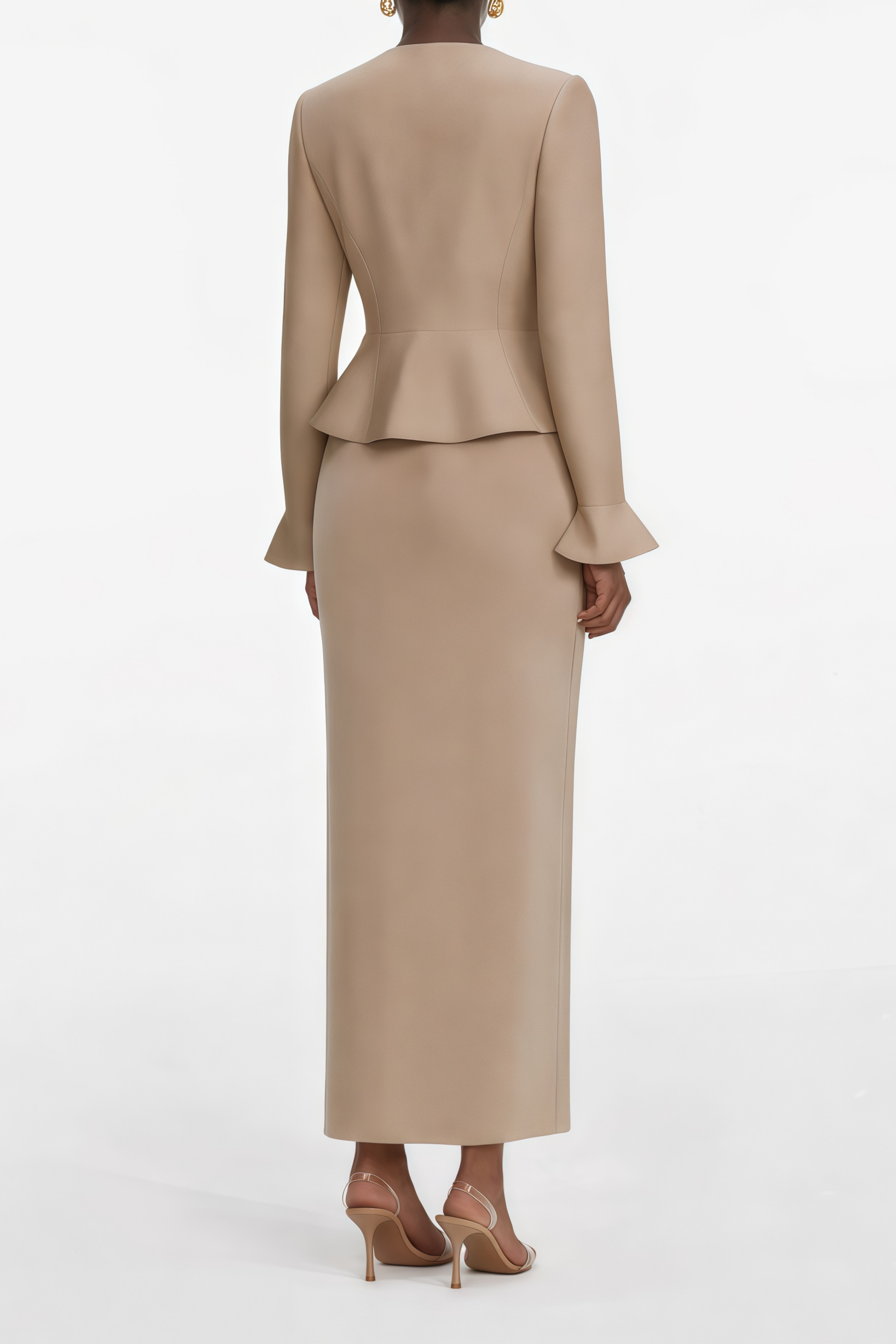 Kayla Gold Crystal Embellished Knit Midi Dress