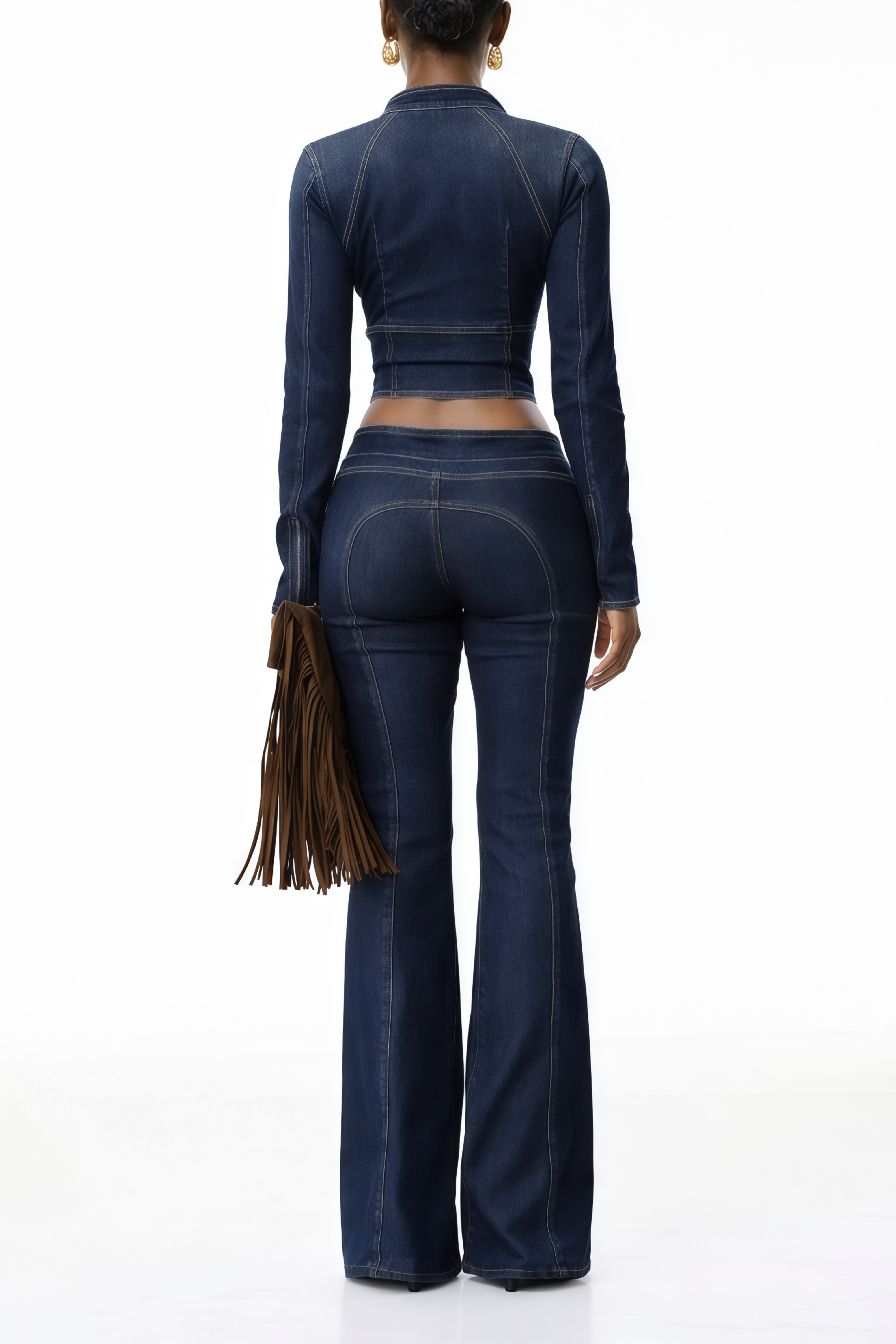 Kiona Indigo Blue Denim Lace-Up Co-ord Set